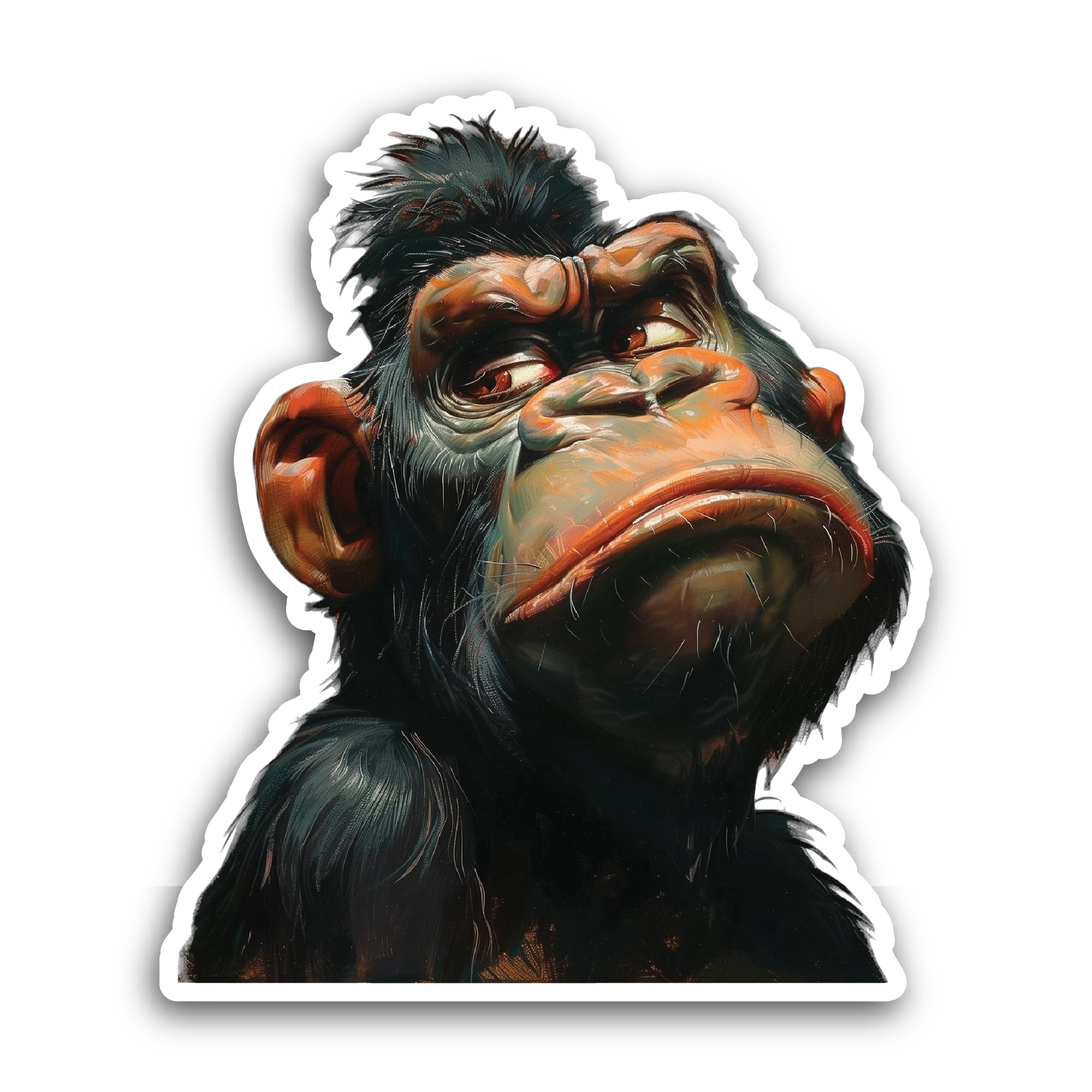 2 (Pieces) 3" and 5" Monkey Head Sticker, Waterproof Vinyl Decals for Many Purpose Like Cars, Trucks