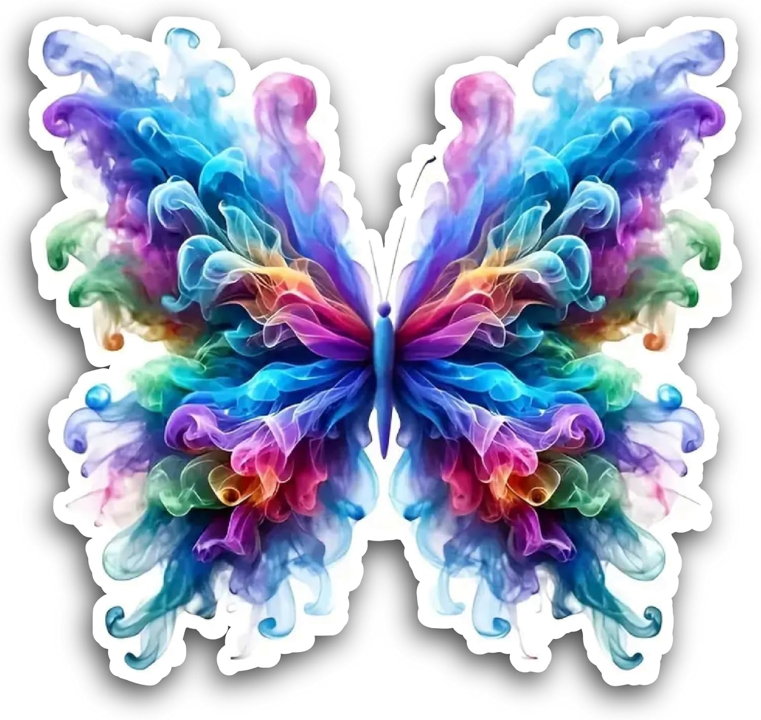 2 (Pieces) 3" and 5" Smoke Butterfly Sticker, Waterproof Vinyl Decals for Many Purpose Like Cars, Trucks, Laptops, Phones, Windows and More
