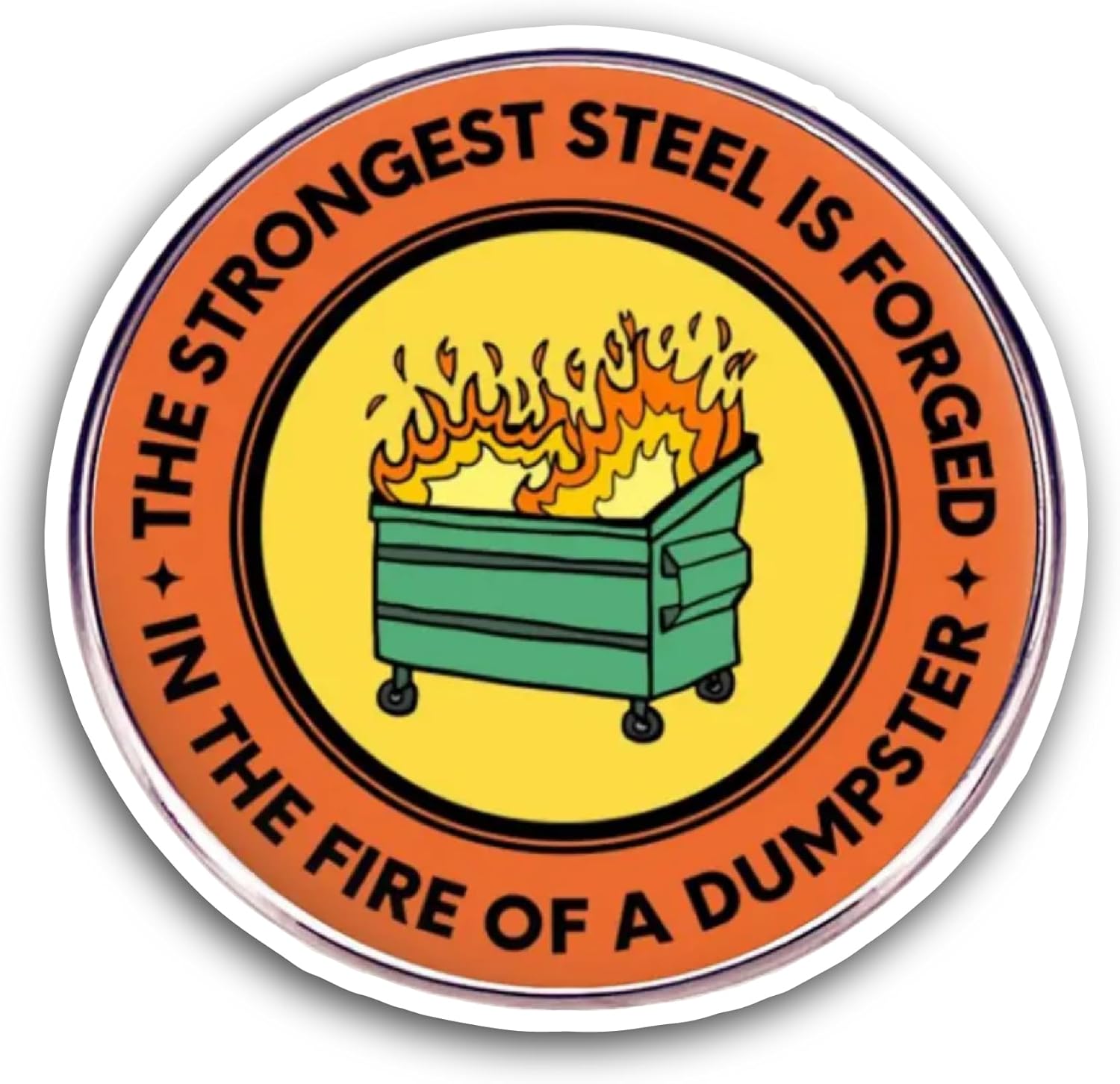 2 (Pieces) 3" and 5" The Strongest Steel is Forged Sticker, Waterproof Vinyl Decals for Many Purpose Like Cars, Trucks, Laptops, Phones, Windows and More