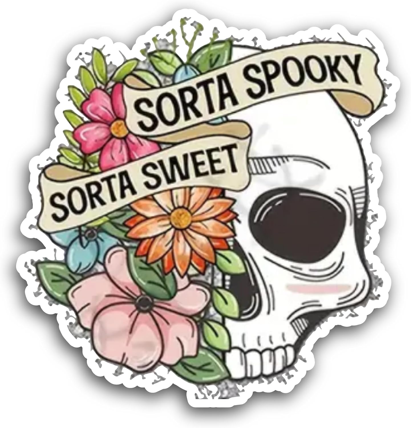 2 (Pieces) 3" and 5" Sorta Spooky Sticker, Waterproof Vinyl Decals for Many Purpose Like Cars, Trucks, Laptops, Phones, Windows and More
