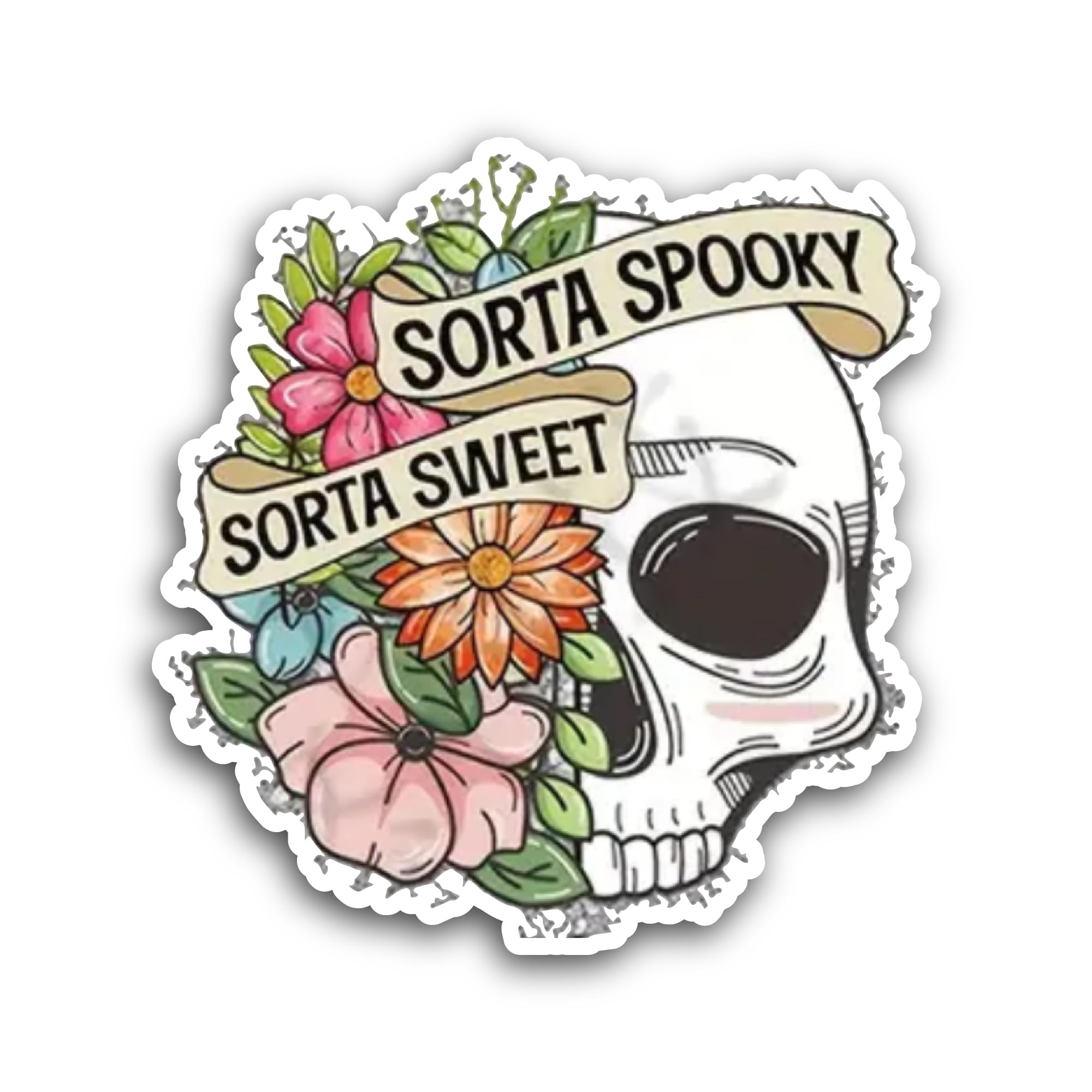 2 (Pieces) 3" and 5" Sorta Spooky Sticker, Waterproof Vinyl Decals for Many Purpose Like Cars, Truck