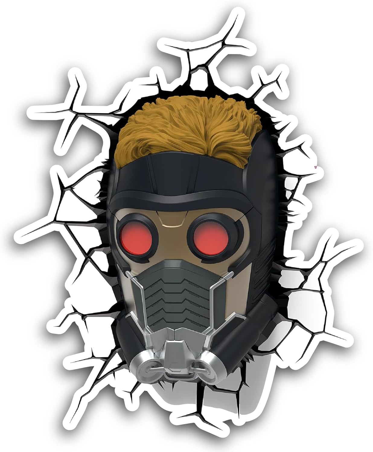 2 (Pieces) 3" and 5" Robot Helmet Sticker, Waterproof Vinyl Decals for Many Purpose Like Cars, Trucks, Laptops, Phones, Windows and More