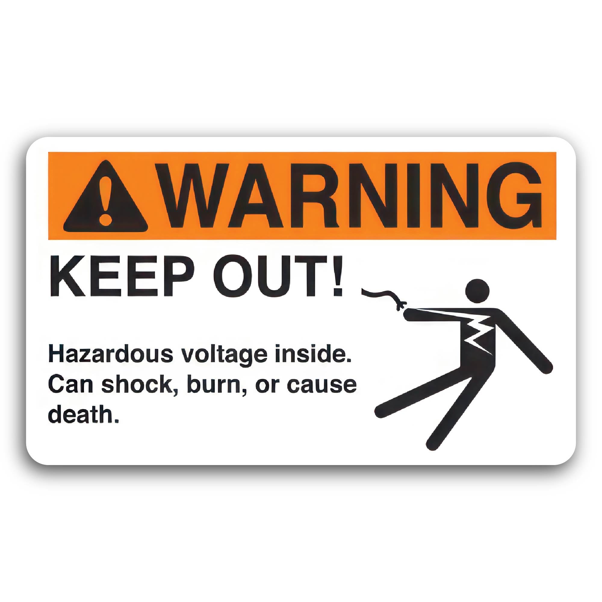 2 (Pieces) 3" and 5" Warning Sign Keep Out Hazardous Voltage Decal Sticker, Waterproof Vinyl Decals 