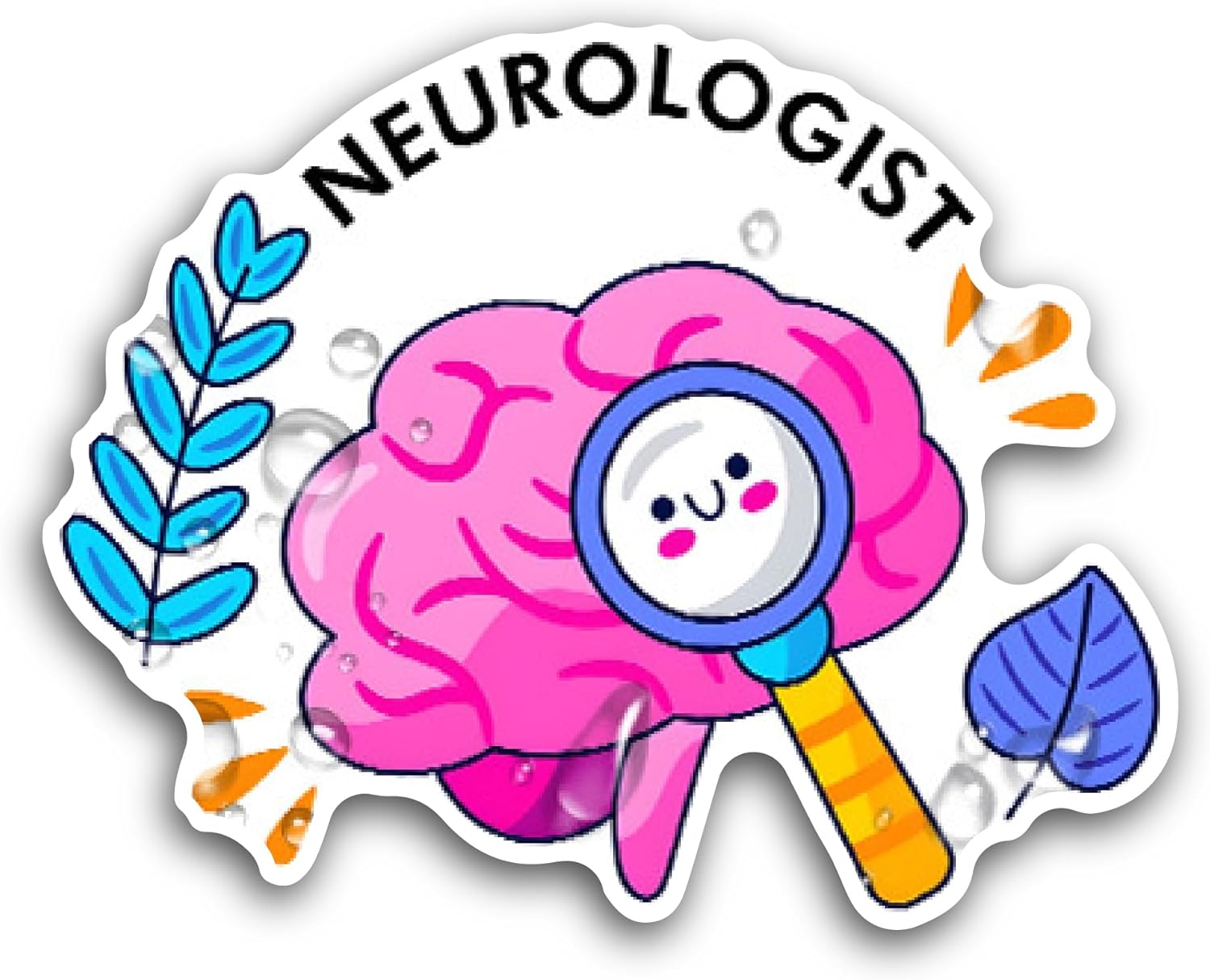 2 (Pieces) 3" and 5" Neurologist Sticker, Waterproof Vinyl Decals for Many Purpose Like Cars, Trucks, Laptops, Phones, Windows and More