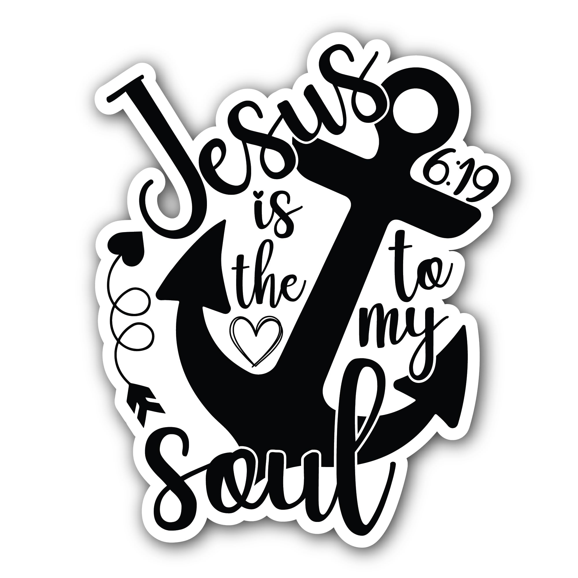 2 (Pieces) 3" and 5" Jesus is The Anchor to My Soul Sticker, Waterproof Vinyl Decals for Many Purpos