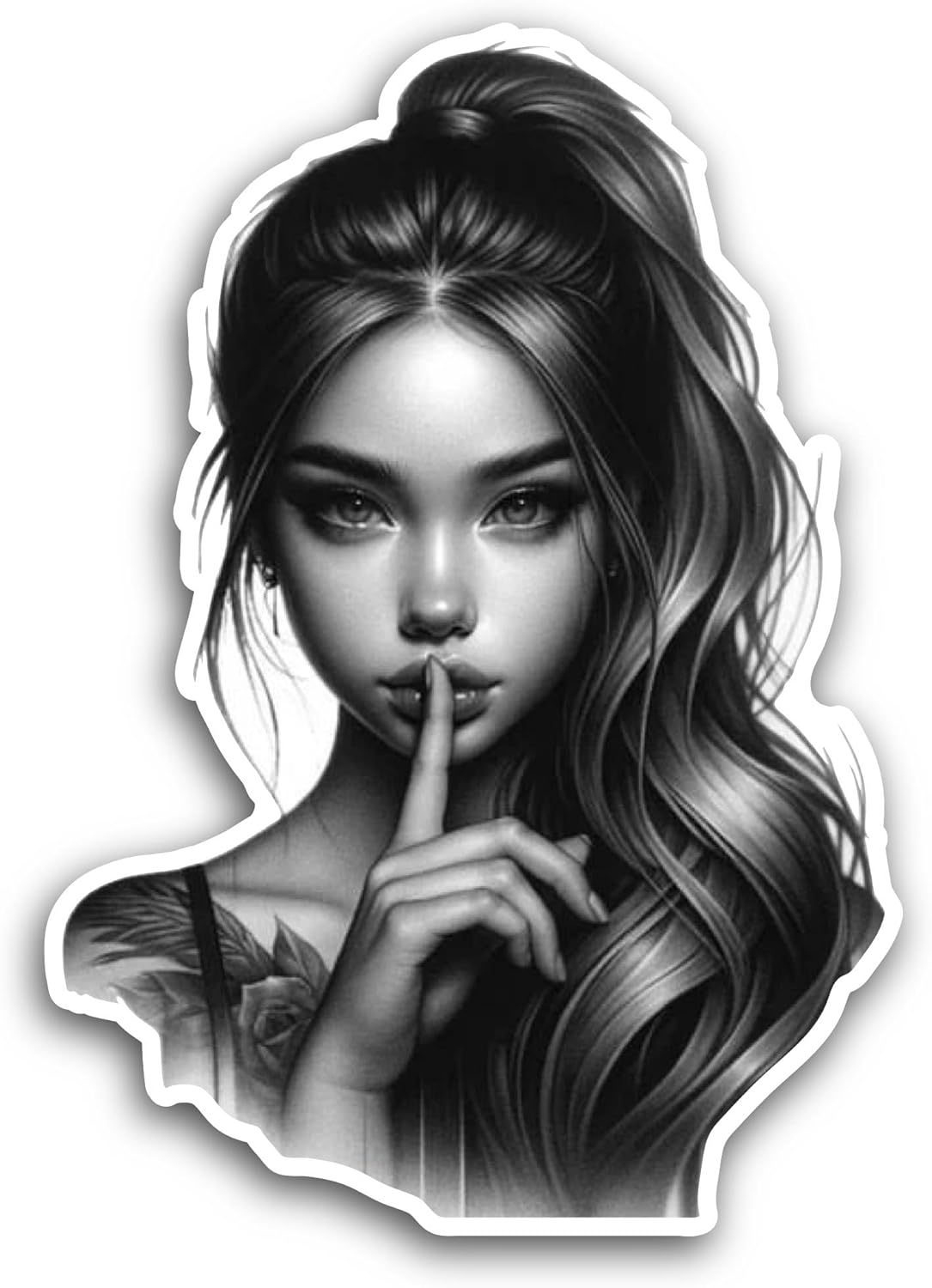 2 (Pieces) 3" and 5" Beautiful Girl Sticker, Waterproof Vinyl Decals for Many Purpose Like Cars, Trucks, Laptops, Phones, Windows and More