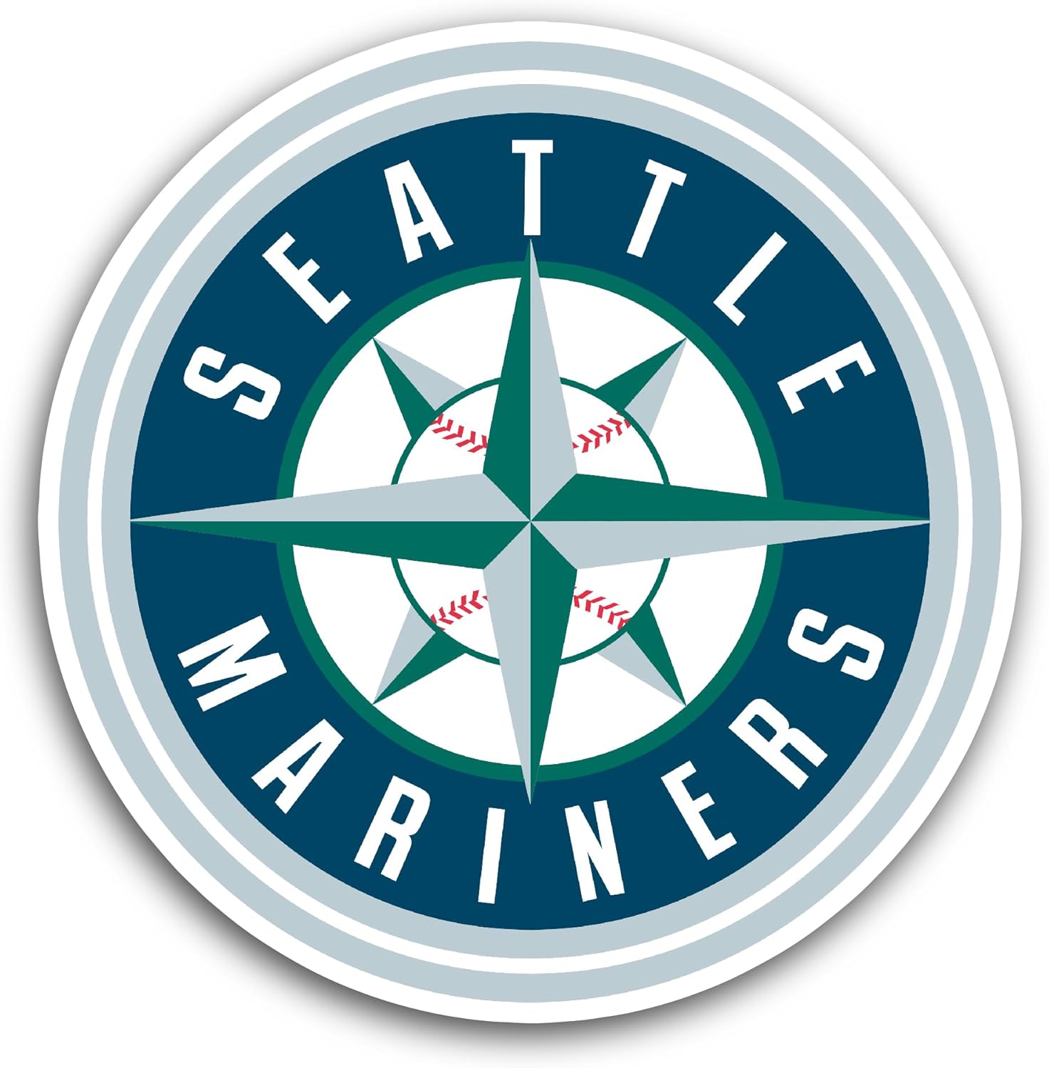 2 (Pieces) 3" and 5" S3attle Mar1ners Logo Sticker, Waterproof Vinyl Decals for Many Purpose Like Cars, Trucks, Laptops, Phones, Windows and More
