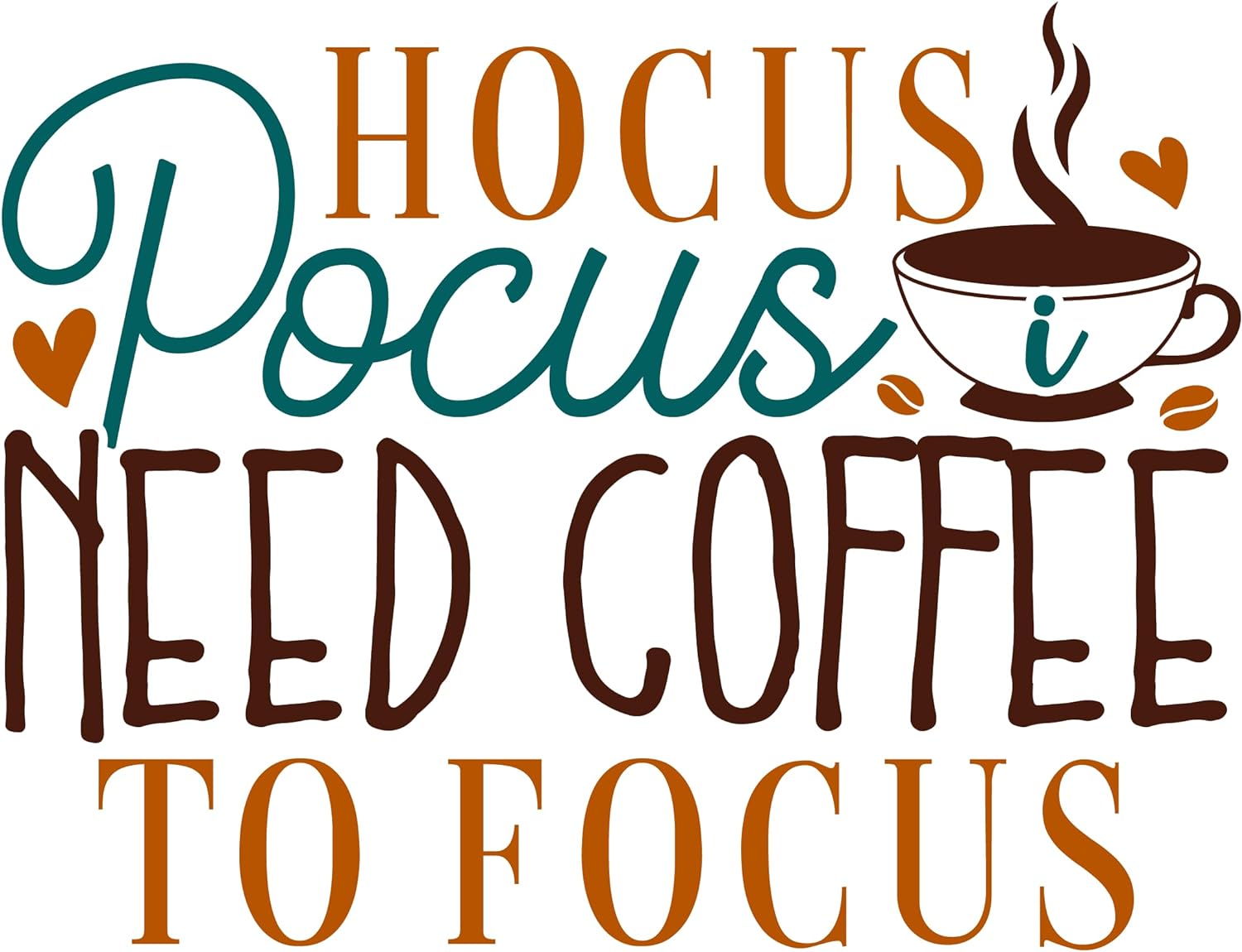 Inspirational Quote "Hocus Pocus I Need Coffee to Focus Sticker" Motivational Sticker Vinyl Decal Motivation Stickers- 5" Vinyl Sticker Waterproof
