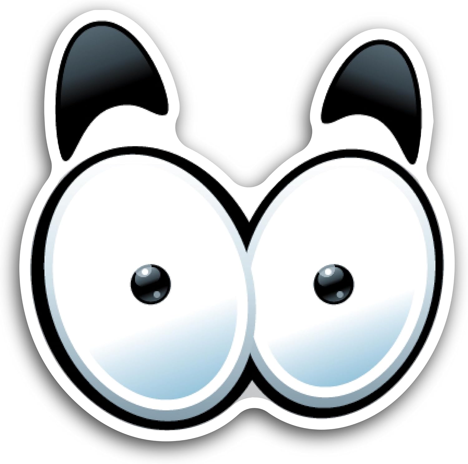 2 (Pieces) 3" and 5" Eyes with Eye Brows Decal Sticker, Waterproof Vinyl Decals for Many Purpose Like Cars, Trucks, Laptops, Phones, Windows and More