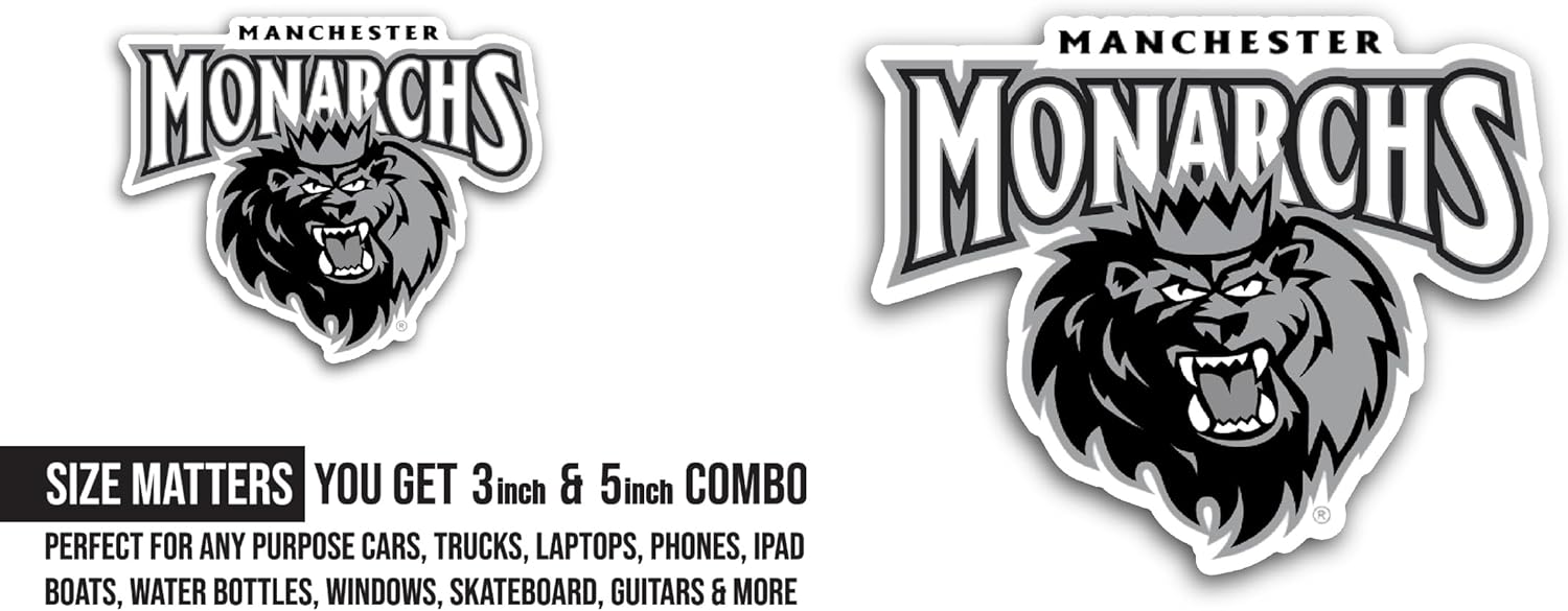 2 (Pieces) 3" and 5" Manchester M0narchs Sticker, Waterproof Vinyl Decals for Many Purpose Like Cars, Trucks, Laptops, Phones, Windows and More