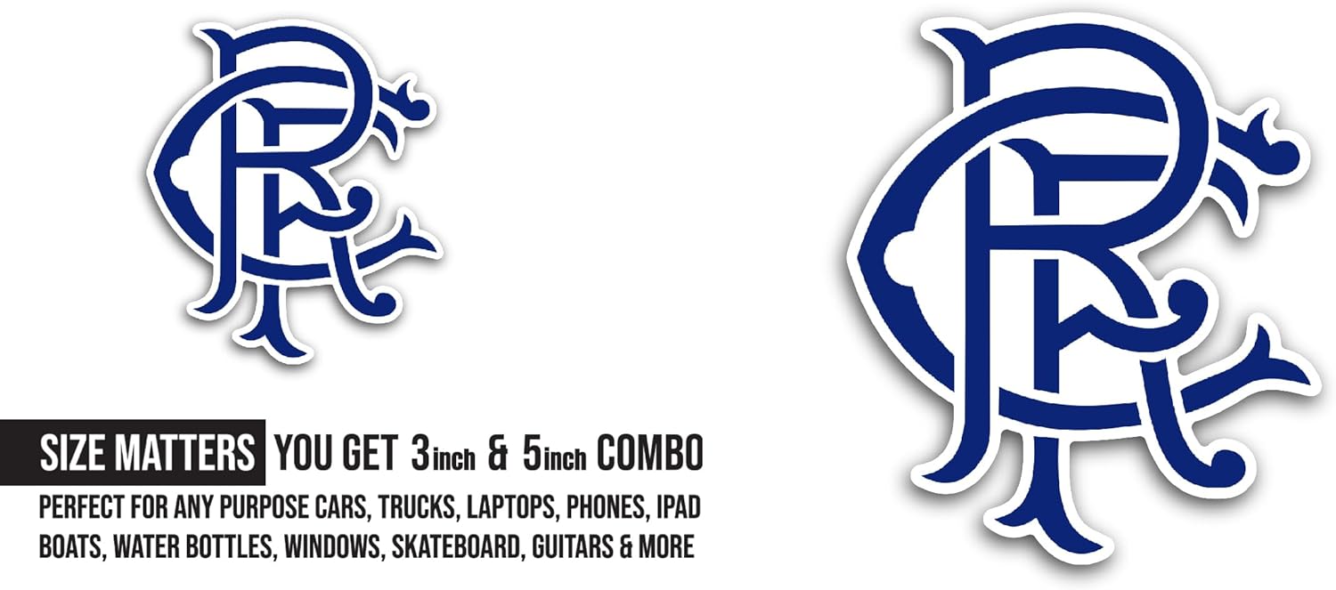 2 (Pieces) 3" and 5" Rangers F00tball Club Sticker, Waterproof Vinyl Decals for Many Purpose Like Cars, Trucks, Laptops, Phones, Windows and More