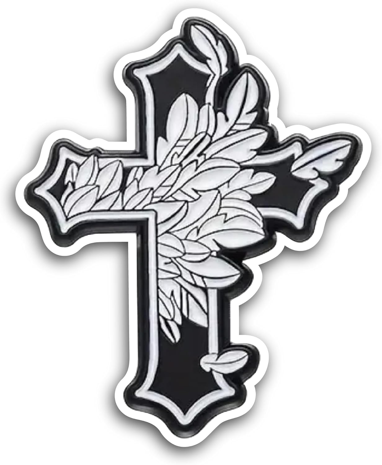 2 (Pieces) 3" and 5" Black Cross Sticker, Waterproof Vinyl Decals for Many Purpose Like Cars, Trucks, Laptops, Phones, Windows and More