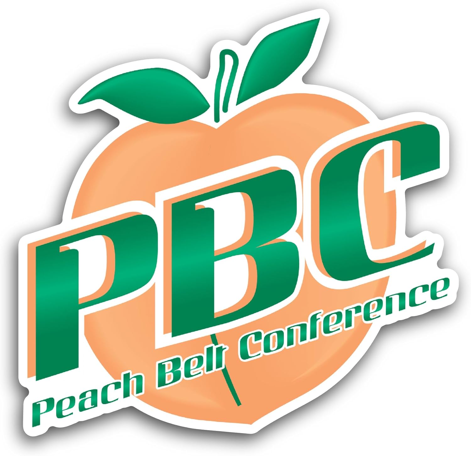 2 (Pieces) 3" and 5" Peach Belt C0nference Sticker, Waterproof Vinyl Decals for Many Purpose Like Cars, Trucks, Laptops, Phones, Windows and More