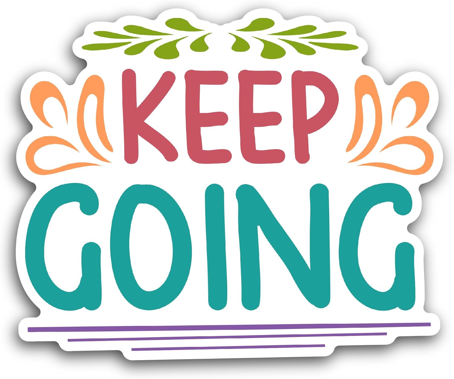2 (Pieces) 3" and 5" Keep Going Sticker, Waterproof Vinyl Decals for Many Purpose Like Cars, Trucks, Laptops, Phones, Windows and More