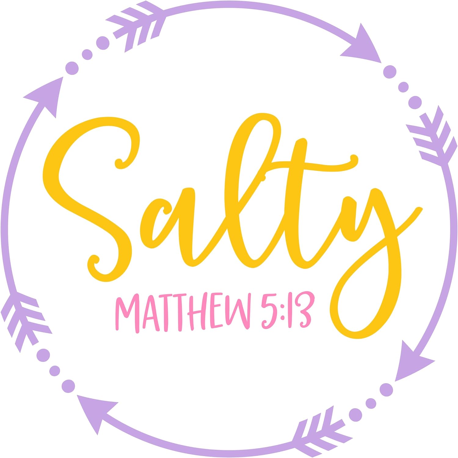 Inspirational Quote "Salty Matthew 5:13" Motivational Sticker Vinyl Decal Motivation Stickers- 5" Vinyl Sticker Waterproof