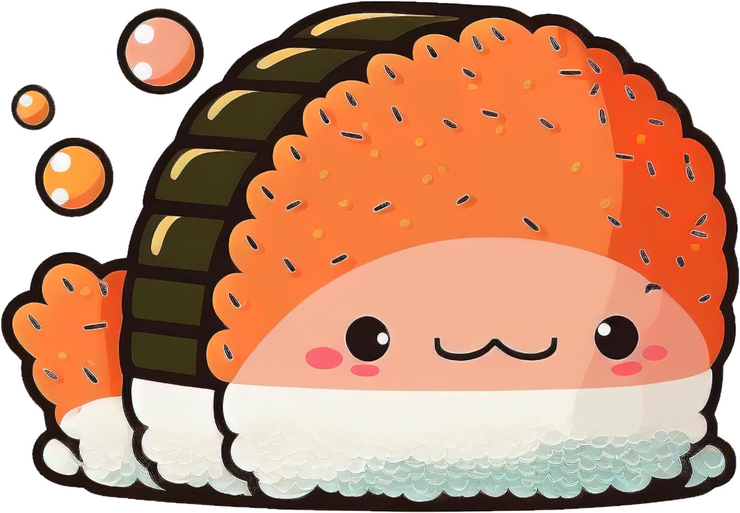 Inspirational Quote Happy Smiling Sushi Roll Motivational Sticker Vinyl Decal Motivation Stickers- 5" Vinyl Sticker Waterproof