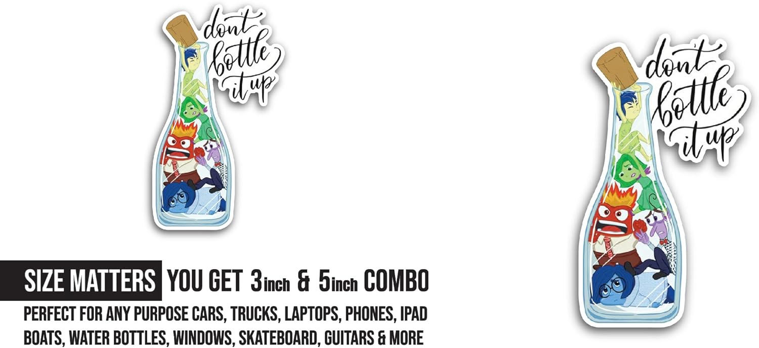 2 (Pieces) 3" and 5" Don't Bottle Sticker, Waterproof Vinyl Decals for Many Purpose Like Cars, Trucks, Laptops, Phones, Windows and More