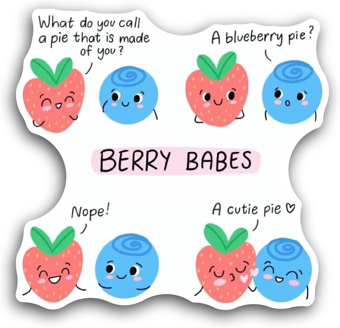 2 (Pieces) 3" and 5" Berry Babes Text Sticker, Waterproof Vinyl Decals for Many Purpose Like Cars, Trucks, Laptops, Phones, Windows and More