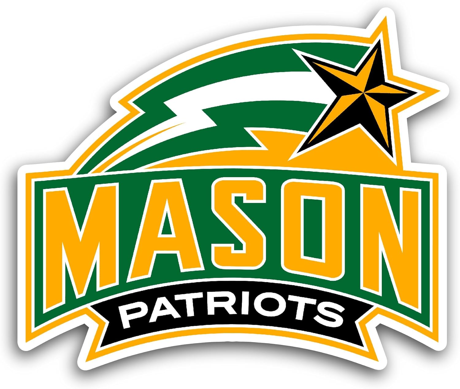2 (Pieces) 3" and 5" Mason Patri0ts Sticker, Waterproof Vinyl Decals for Many Purpose Like Cars, Trucks, Laptops, Phones, Windows and More