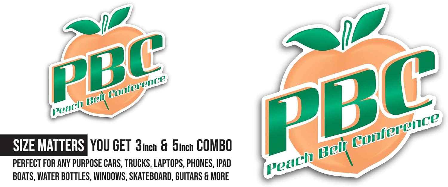 2 (Pieces) 3" and 5" Peach Belt C0nference Sticker, Waterproof Vinyl Decals for Many Purpose Like Cars, Trucks, Laptops, Phones, Windows and More