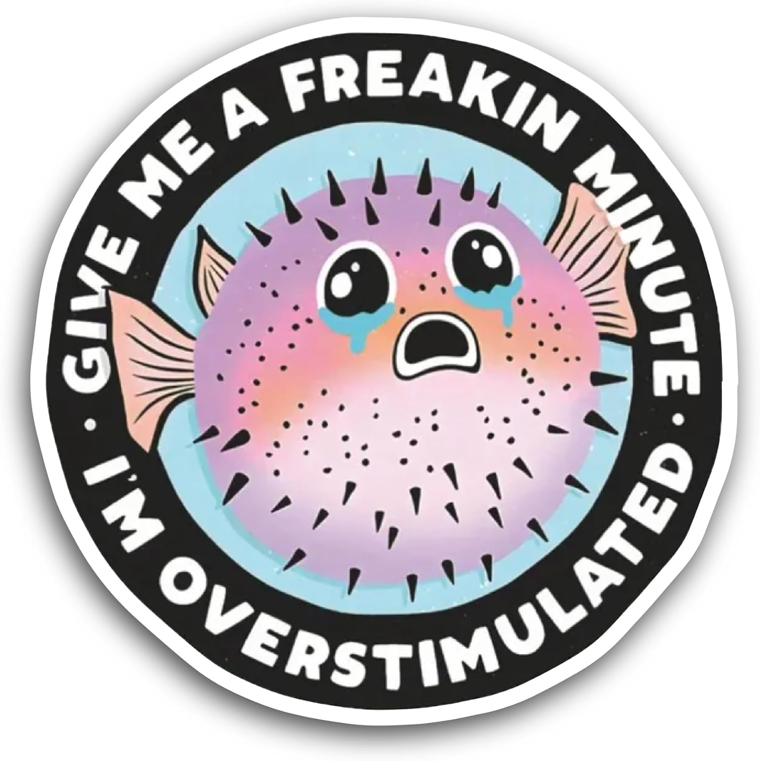 2 (Pieces) 3" and 5" Give Me A Freakin Minute Sticker, Waterproof Vinyl Decals for Many Purpose Like Cars, Trucks, Laptops, Phones, Windows and More