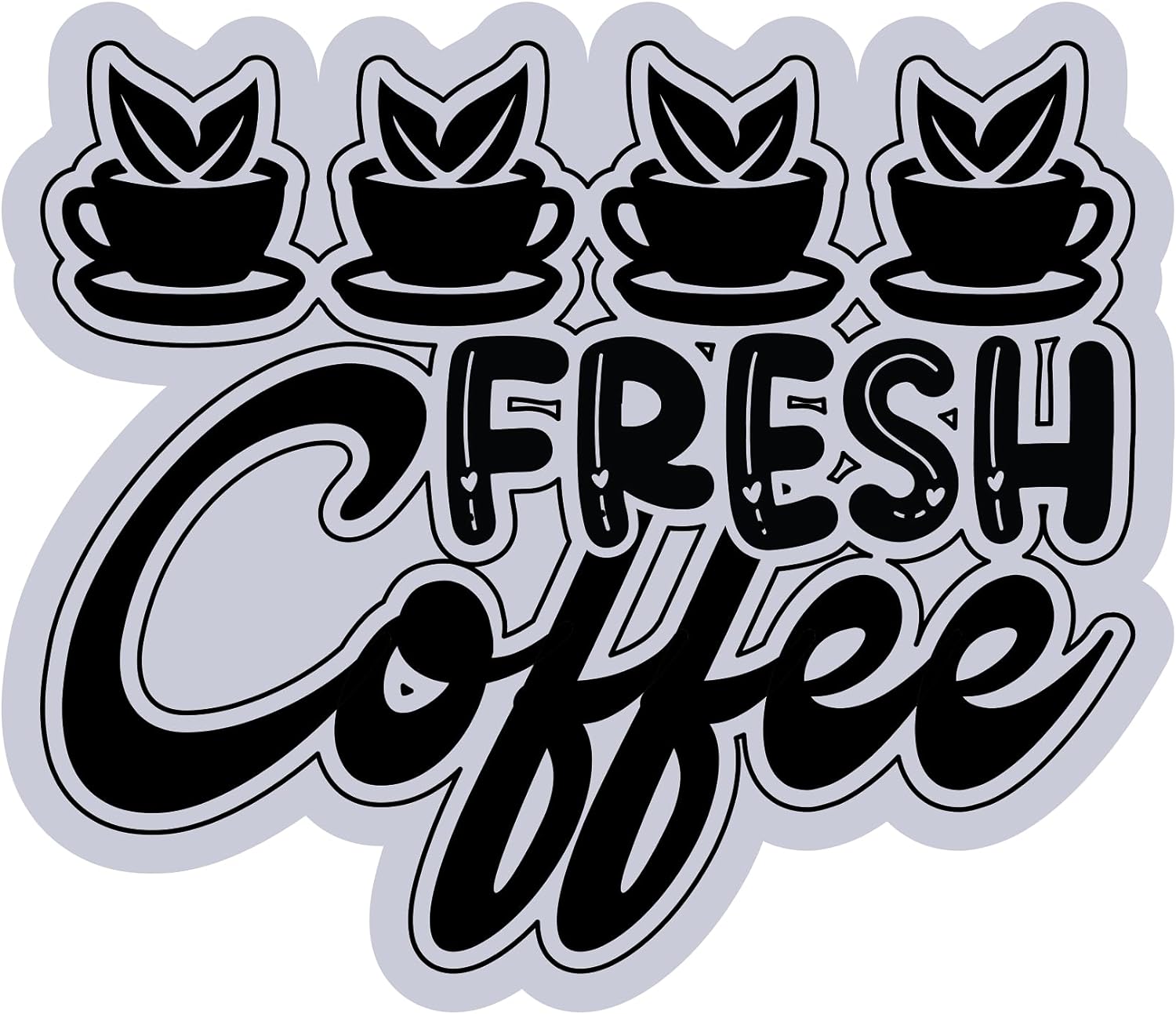 Inspirational Quote "Fresh Coffee" Motivational Sticker Vinyl Decal Motivation Stickers- 5" Vinyl Sticker Waterproof