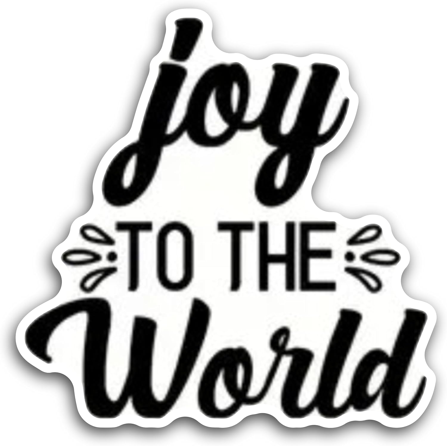 2 (Pieces) 3" and 5" Joy to The World Decal Sticker, Waterproof Vinyl Decals for Many Purpose Like Cars, Trucks, Laptops, Phones, Windows and More