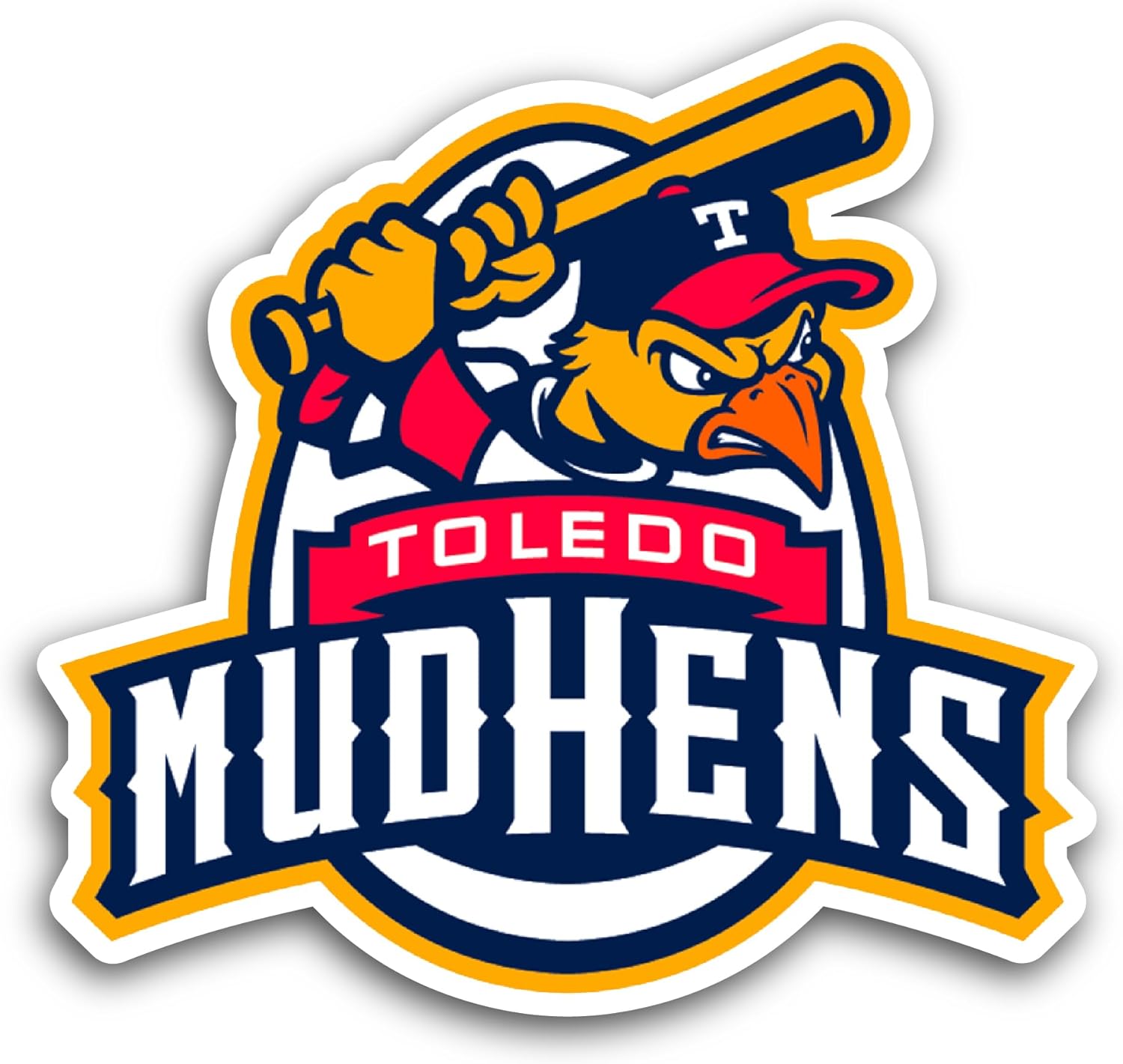 2 (Pieces) 3" and 5" T0ledo Baseball Logo Decal Sticker, Waterproof Vinyl Decals for Many Purpose Like Cars, Trucks, Laptops, Phones, Windows and More