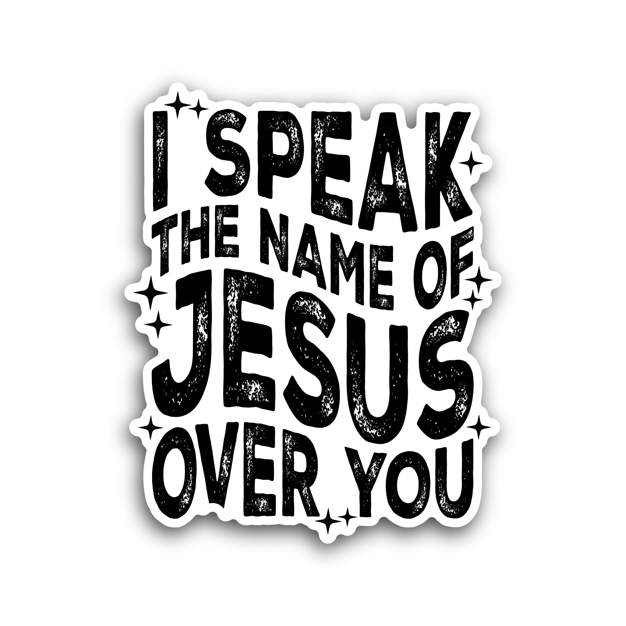 2 (Pieces) 3" and 5" I Speak The Name of Jesus Over You Sticker, Waterproof Vinyl Decals for Many Pu