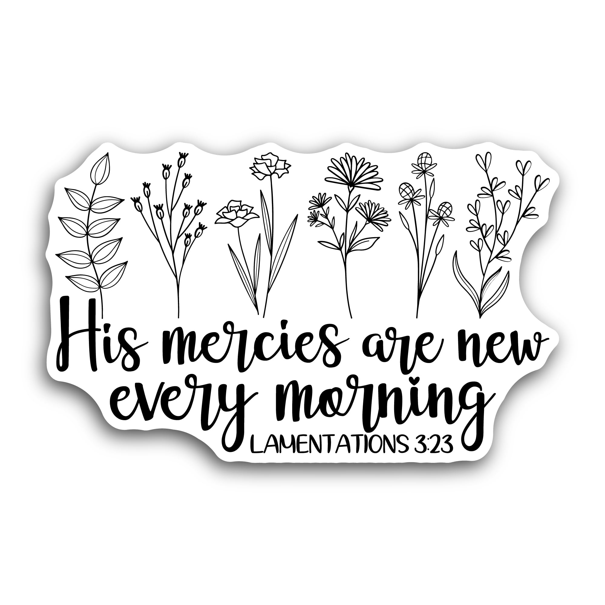 2 (Pieces) 3" and 5" His Mercies are New Every Morning Sticker, Waterproof Vinyl Decals for Many Pur