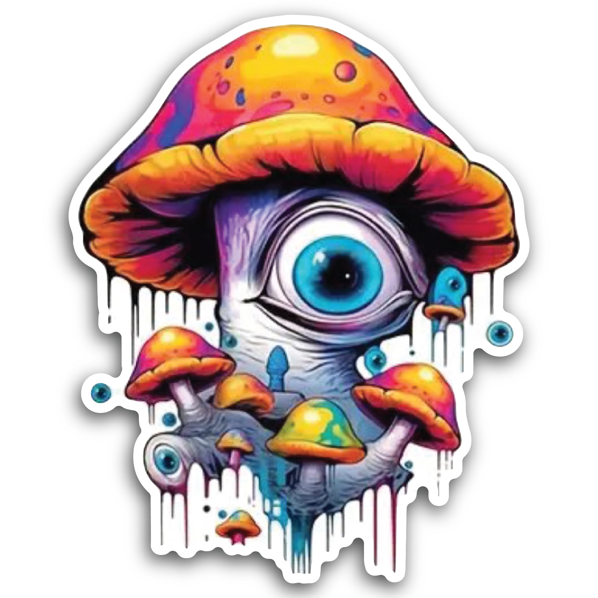 2 (Pieces) 3" and 5" Many Mushrooms Decal Sticker,Waterproof Vinyl Decals for Many Purpose Like Cars