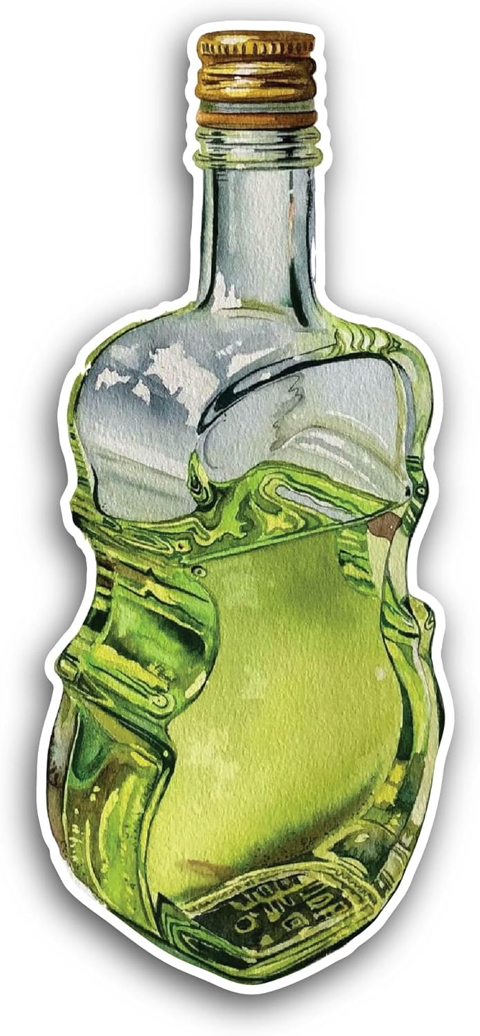 2 (Pieces) 3" and 5" Liquor Bottle Sticker, Waterproof Vinyl Decals for Many Purpose Like Cars, Trucks, Laptops, Phones, Windows and More