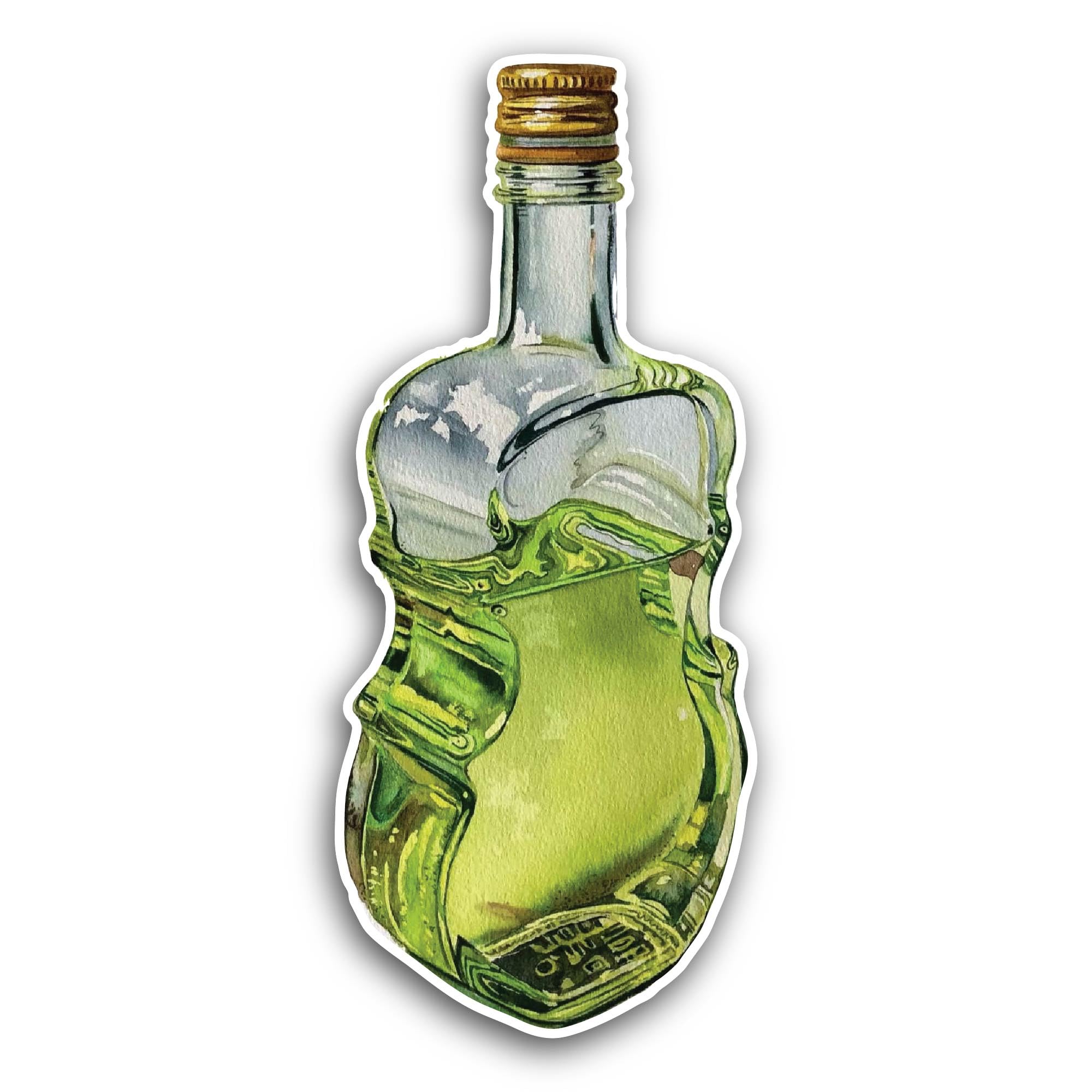 2 (Pieces) 3" and 5" Liquor Bottle Sticker, Waterproof Vinyl Decals for Many Purpose Like Cars, Truc