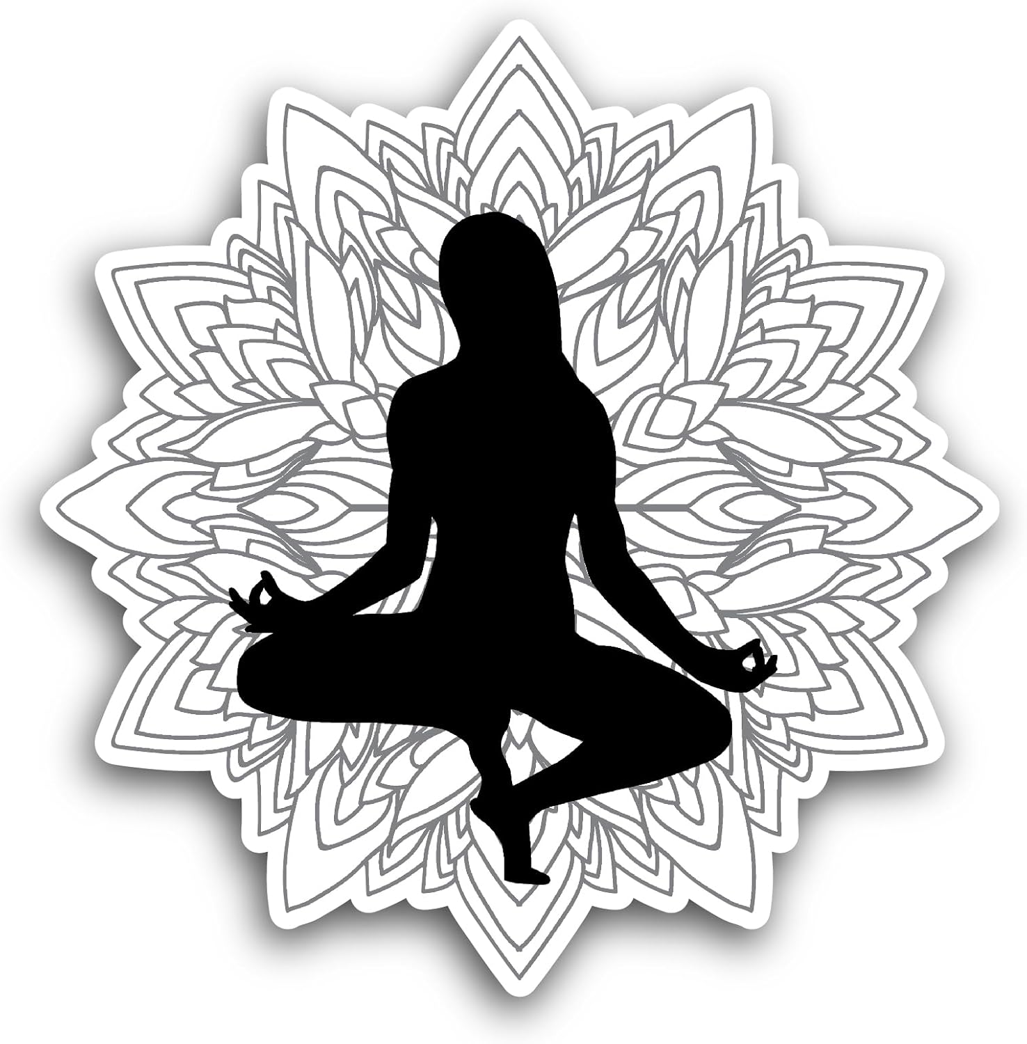 2 (Pieces) 3" and 5" Yoga Sticker, Waterproof Vinyl Decals for Many Purpose Like Cars, Trucks, Laptops, Phones, Windows and More