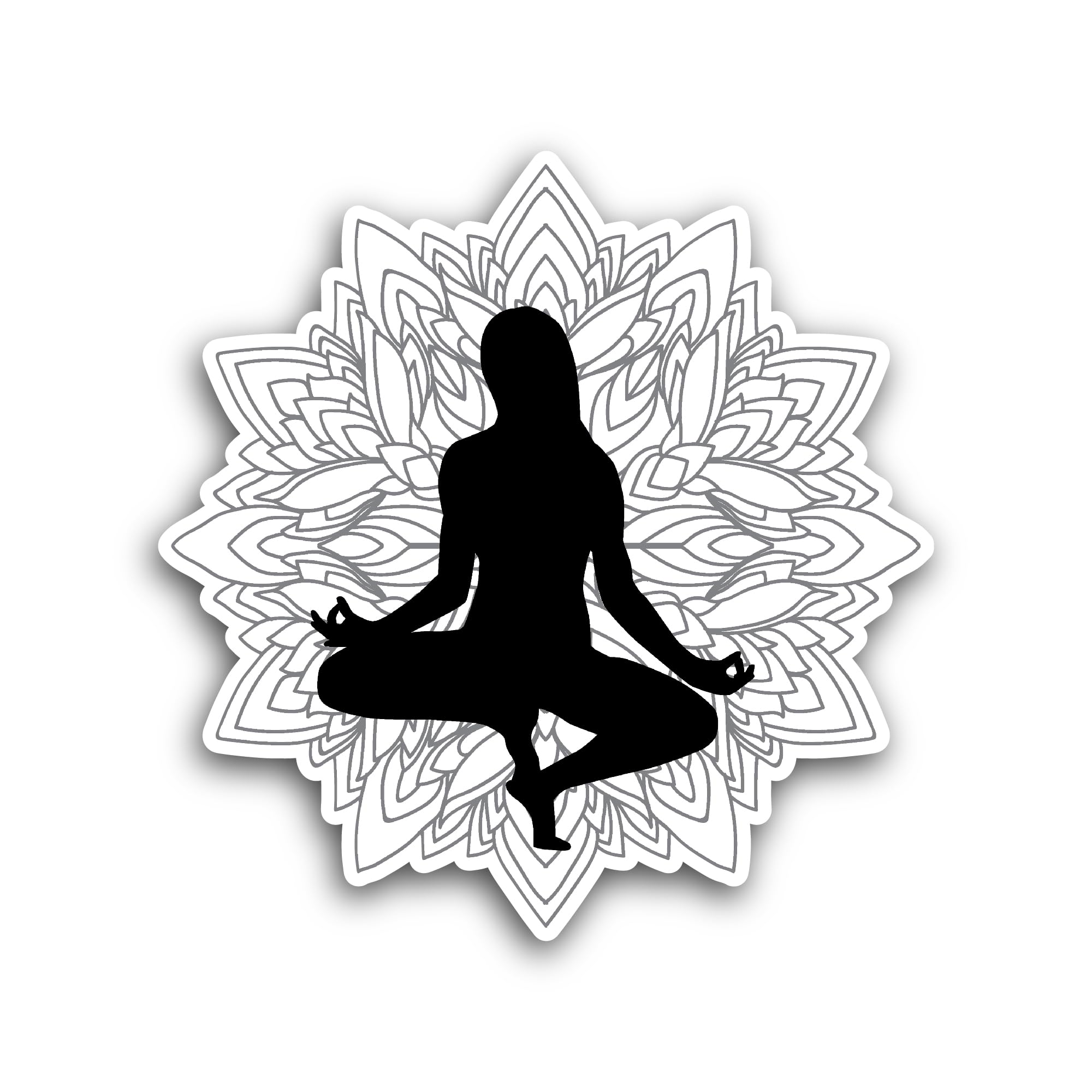 2 (Pieces) 3" and 5" Yoga Sticker, Waterproof Vinyl Decals for Many Purpose Like Cars, Trucks, Lapto