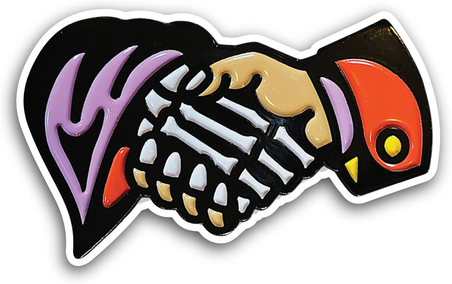 2 (Pieces) 3" and 5" Handshake Sticker, Waterproof Vinyl Decals for Many Purpose Like Cars, Trucks, Laptops, Phones, Windows and More