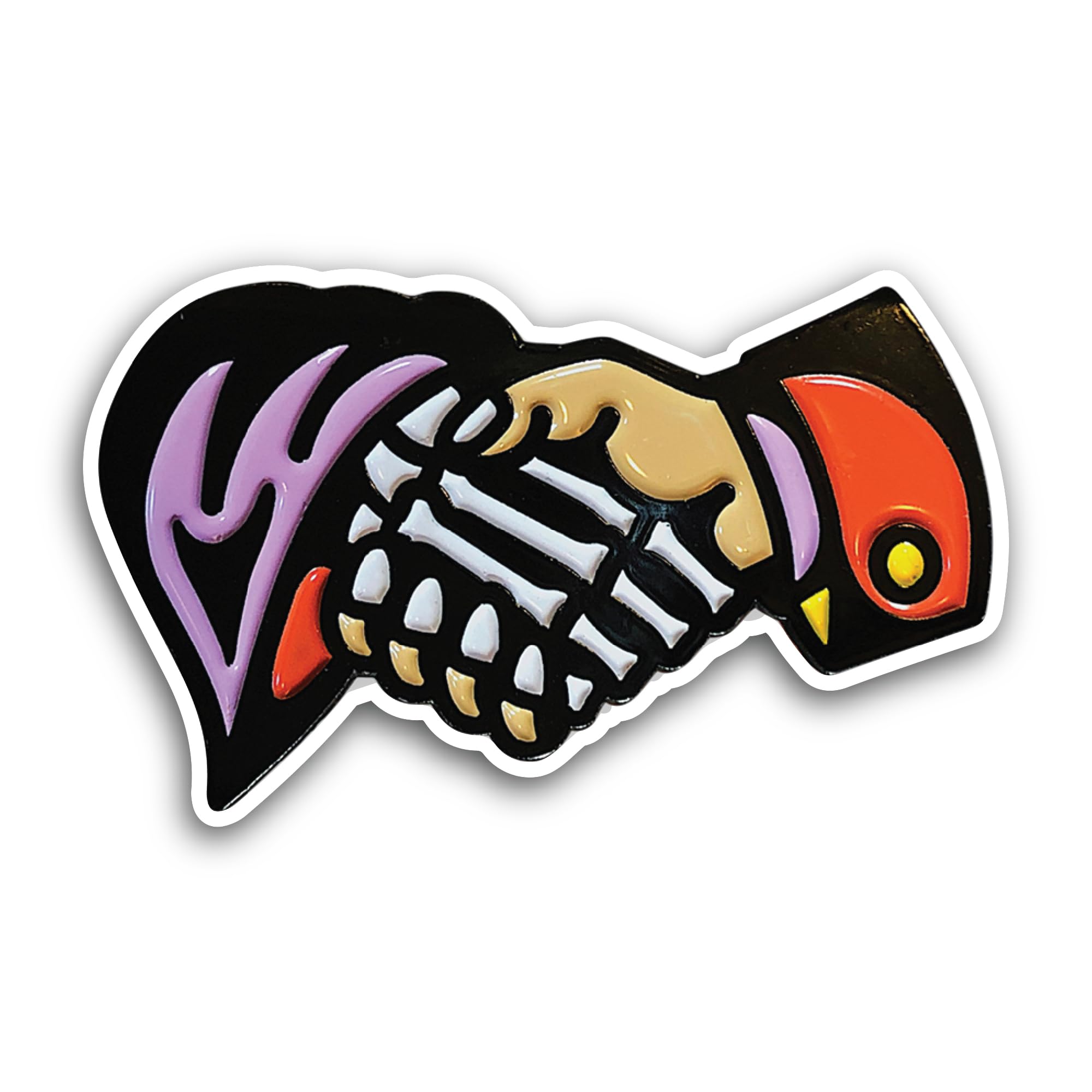 2 (Pieces) 2" and 3" Puppet Head with Red Hair on Retro Sunset Background Sticker, Waterproof Vinyl 