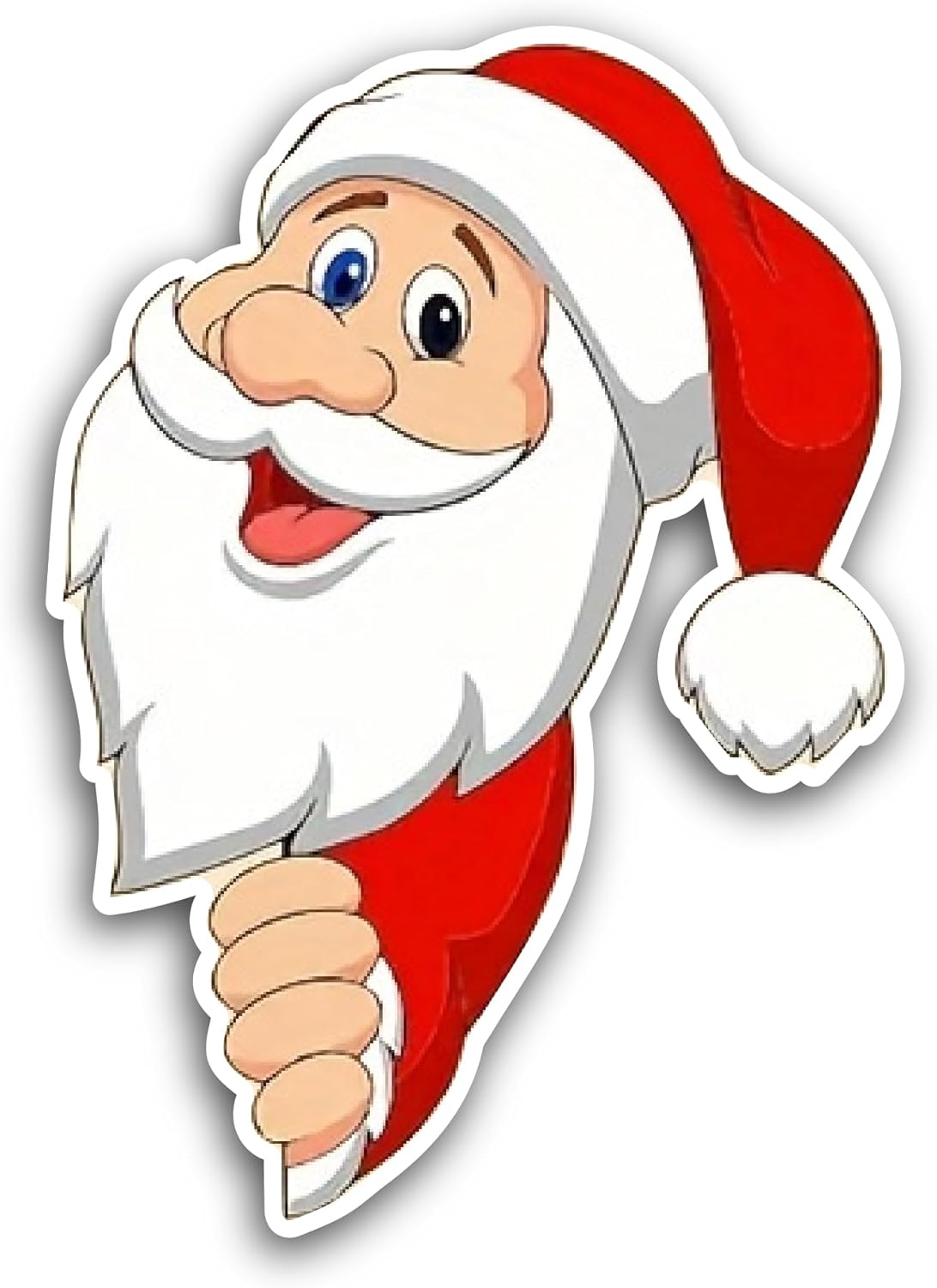 2 (Pieces) 3" and 5" Santa Claus Cartoon Sticker, Waterproof Vinyl Decals for Many Purpose Like Cars, Trucks, Laptops, Phones, Windows and More