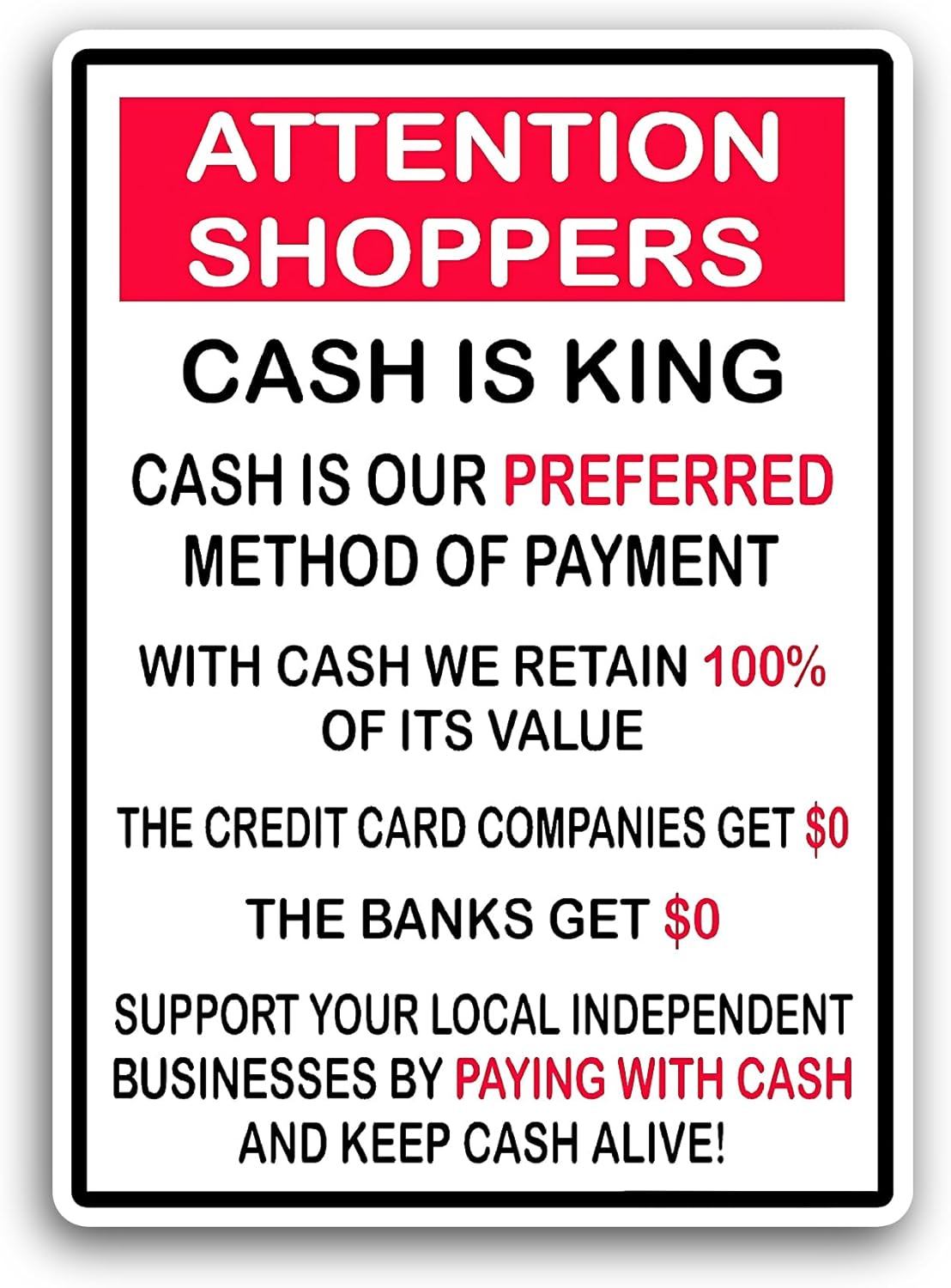 2 (Pieces) 3" and 5" Cash is King Sticker, Waterproof Vinyl Decals for Many Purpose Like Cars, Trucks, Laptops, Phones, Windows and More