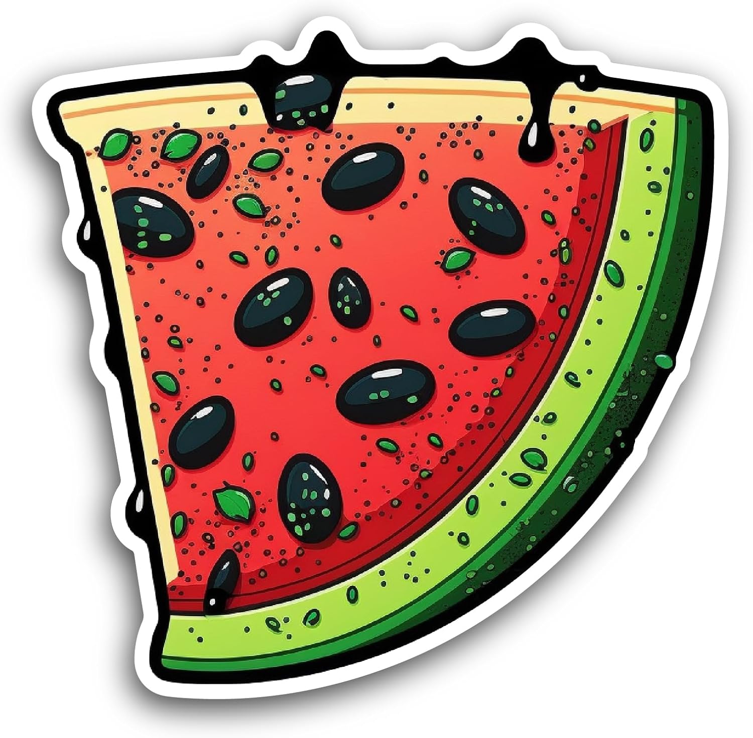 2 (Pieces) 3" and 5" Slice of Watermelon Sticker, Waterproof Vinyl Decals for Many Purpose Like Cars, Trucks, Laptops, Phones, Windows and More