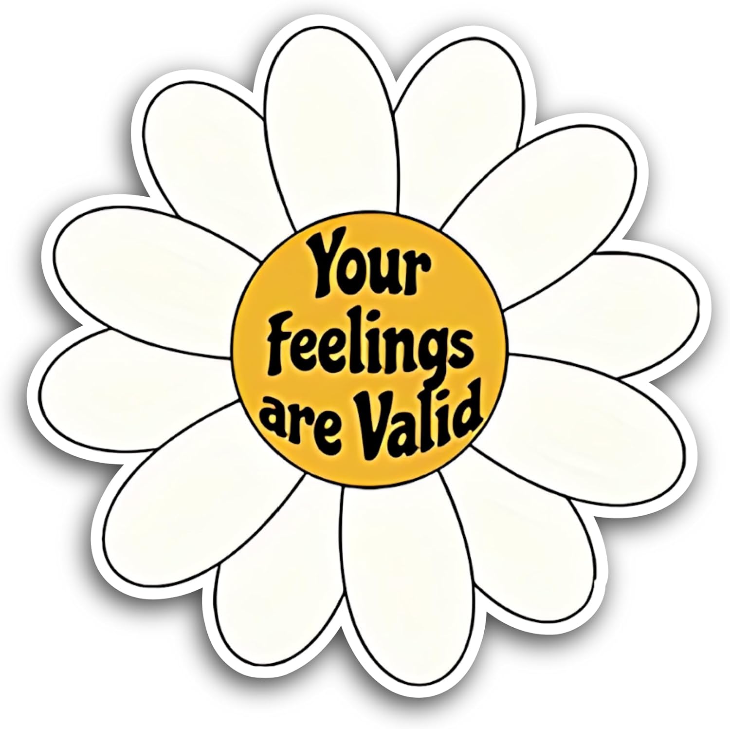 2 (Pieces) 3" and 5" Your Feelings are Valid Sticker, Waterproof Vinyl Decals for Many Purpose Like Cars, Trucks, Laptops, Phones, Windows and More