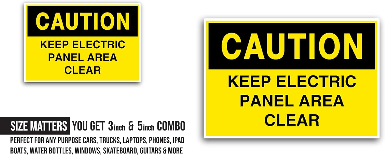 2 (Pieces) 3" and 5" Keep Electrical Panel Sticker, Waterproof Vinyl Decals for Many Purpose Like Cars, Trucks, Laptops, Phones, Windows and More