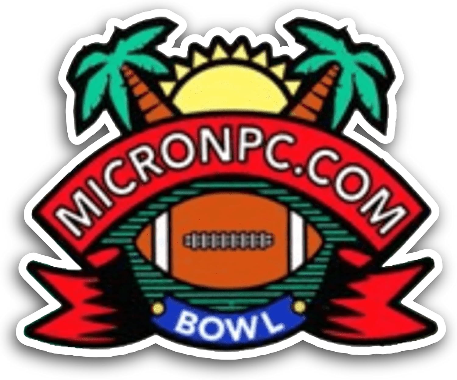2 (Pieces) 3" and 5" MicronPC.com B0wl Sticker, Waterproof Vinyl Decals for Many Purpose Like Cars, Trucks, Laptops, Phones, Windows and More