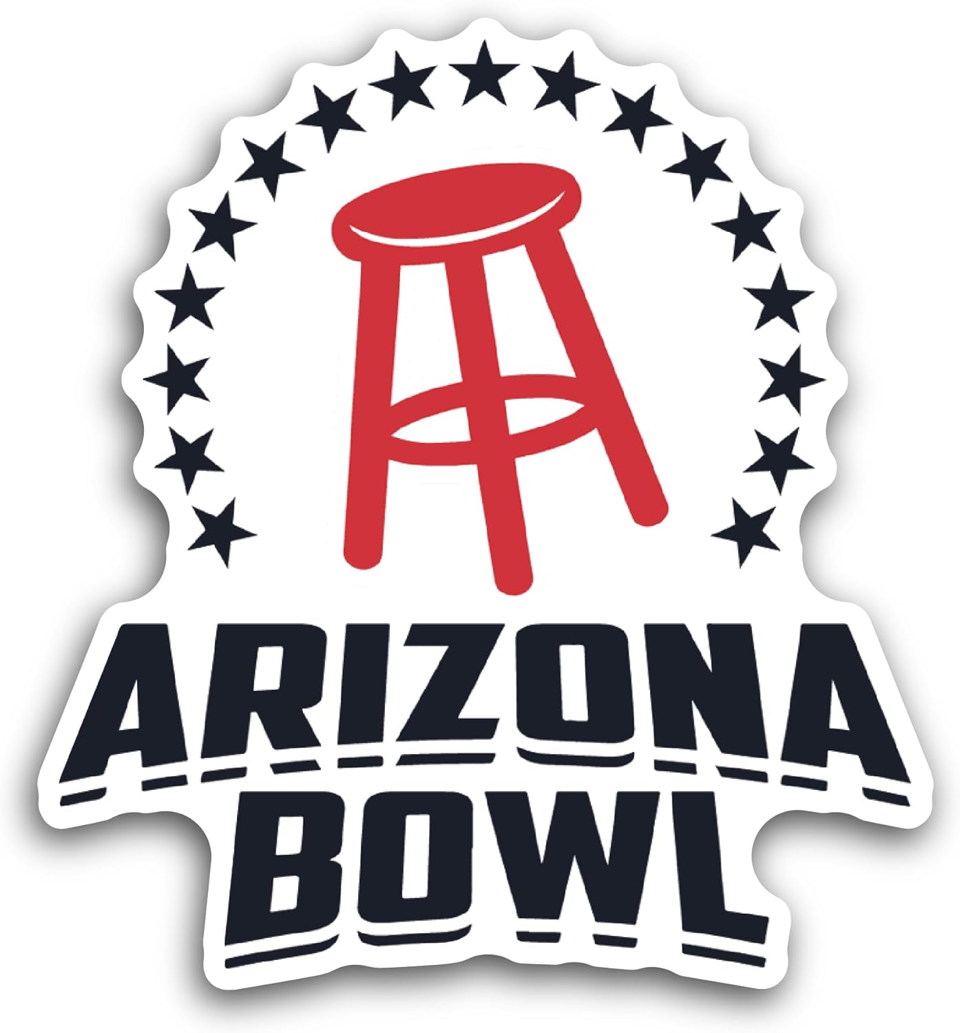 2 (Pieces) 3" and 5" Ariz0na Bowl Sticker, Waterproof Vinyl Decals for Many Purpose Like Cars, Trucks, Laptops, Phones, Windows and More