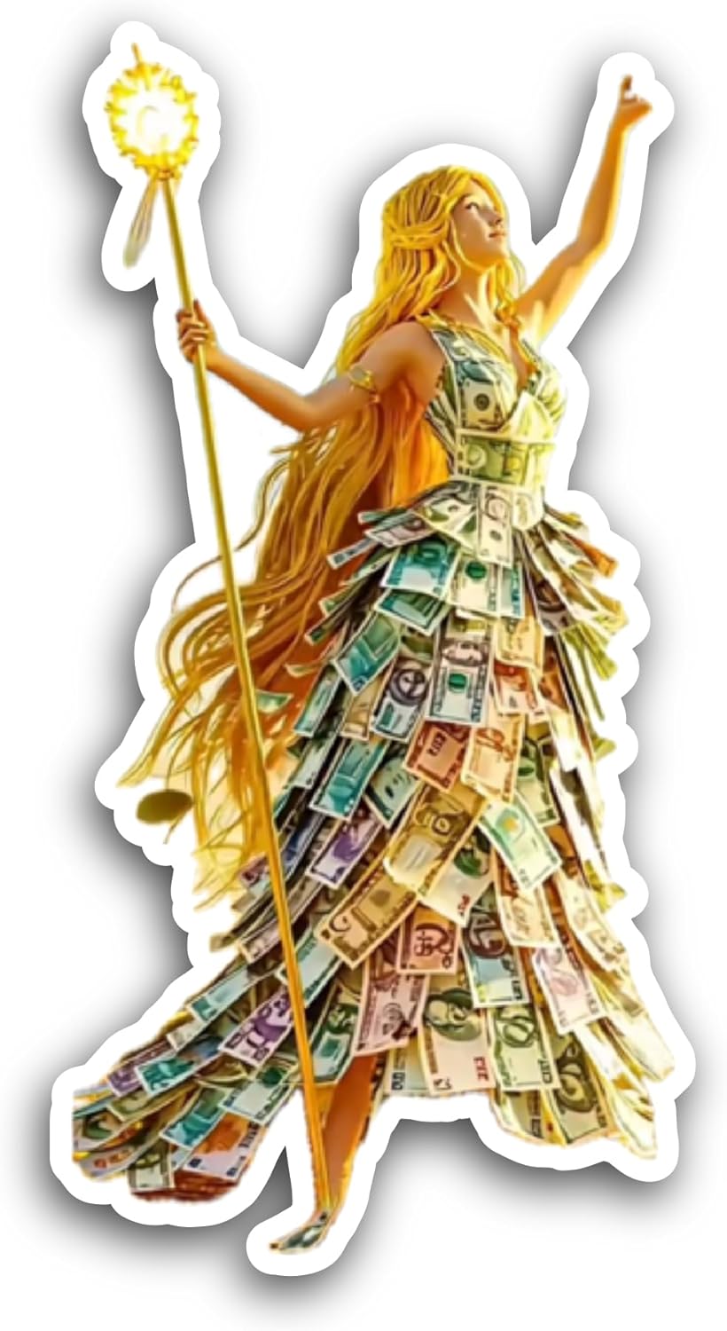 2 (Pieces) 3" and 5" Money Angle Sticker, Waterproof Vinyl Decals for Many Purpose Like Cars, Trucks, Laptops, Phones, Windows and More