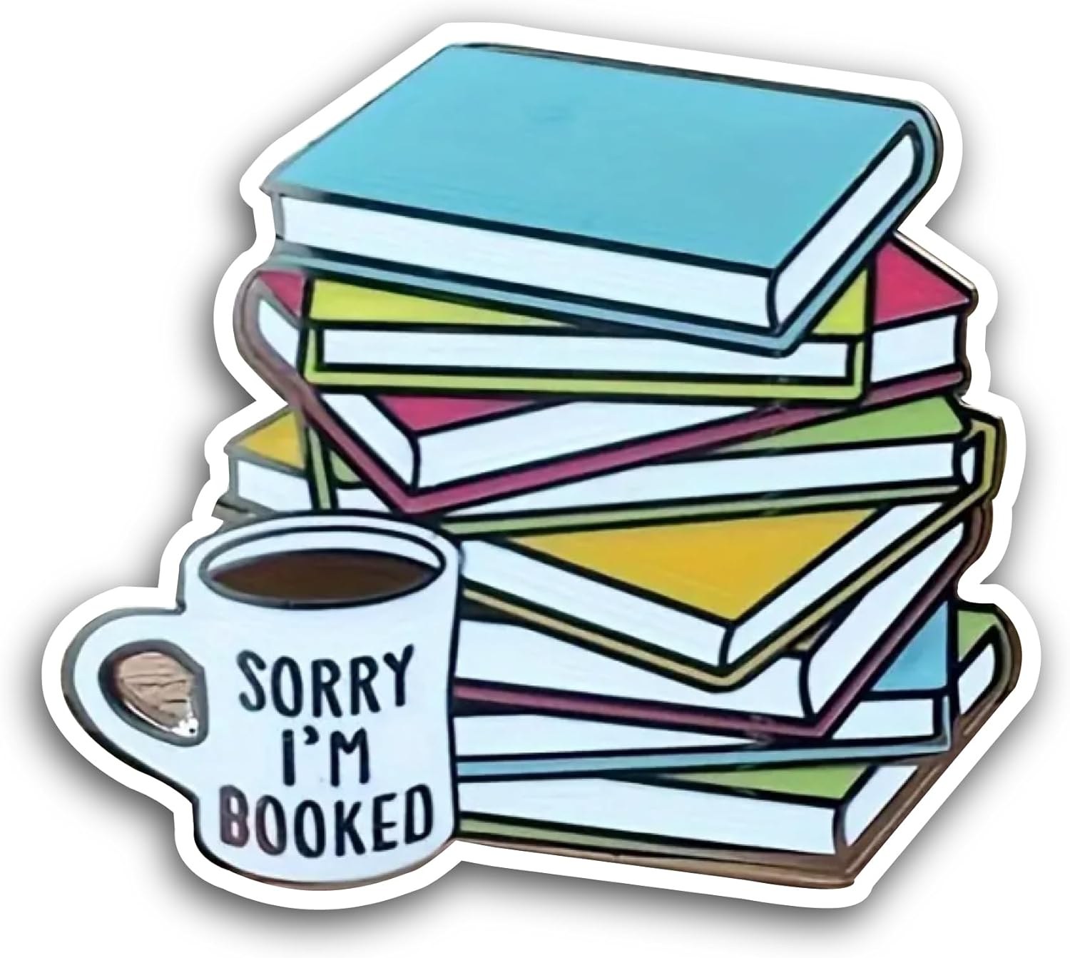 2 (Pieces) 3" and 5" Sorry I'am Booked Sticker, Waterproof Vinyl Decals for Many Purpose Like Cars, Trucks, Laptops, Phones, Windows and More
