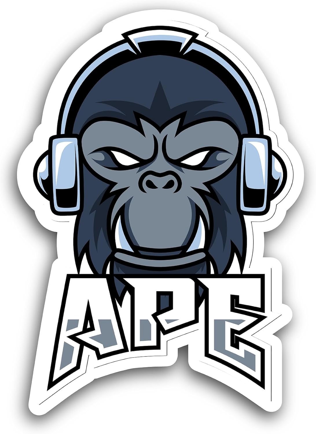 2 (Pieces) 3" and 5" Angry APE Gorilla Sticker, Waterproof Vinyl Decals for Many Purpose Like Cars, Trucks, Laptops, Phones, Windows and More