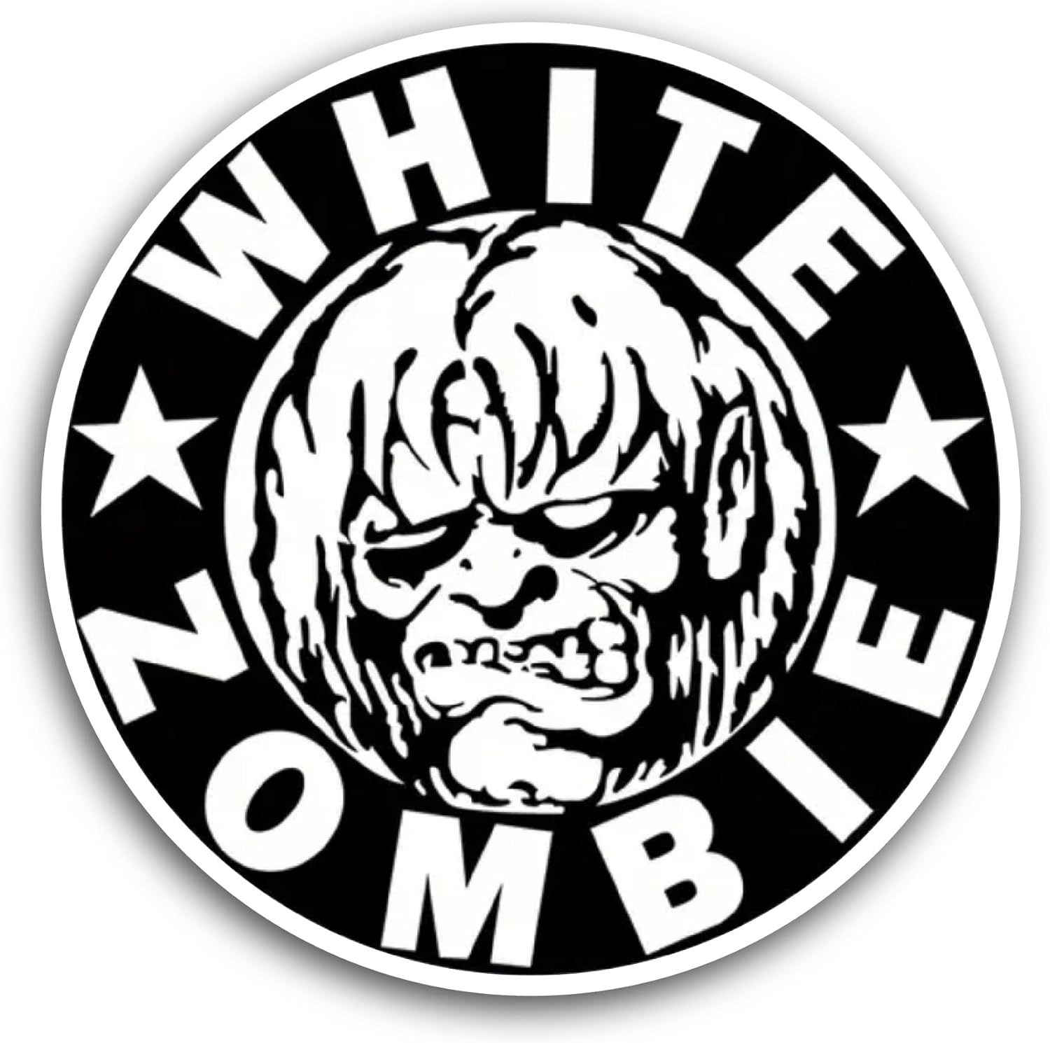 2 (Pieces) 3" and 5" White Zombie Sticker, Waterproof Vinyl Decals for Many Purpose Like Cars, Trucks, Laptops, Phones, Windows and More