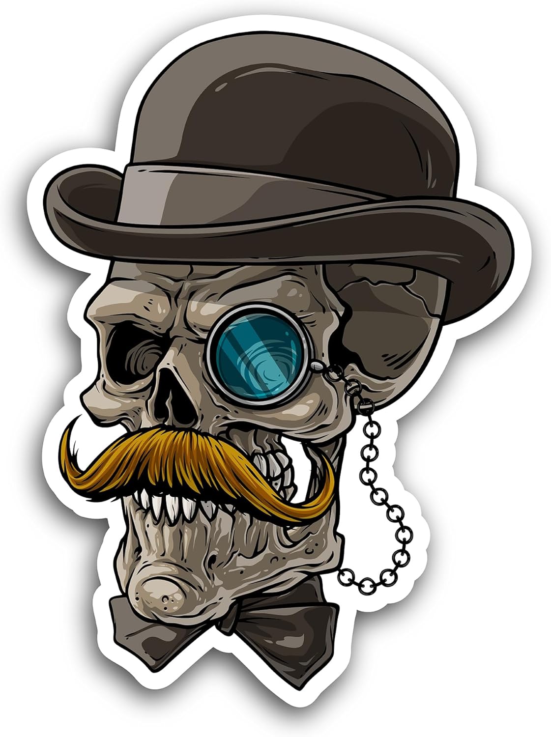 2 (Pieces) 3" and 5" Skull Vinyl Decal Sticker, Waterproof Vinyl Decals for Many Purpose Like Cars, Trucks, Laptops, Phones, Windows and More