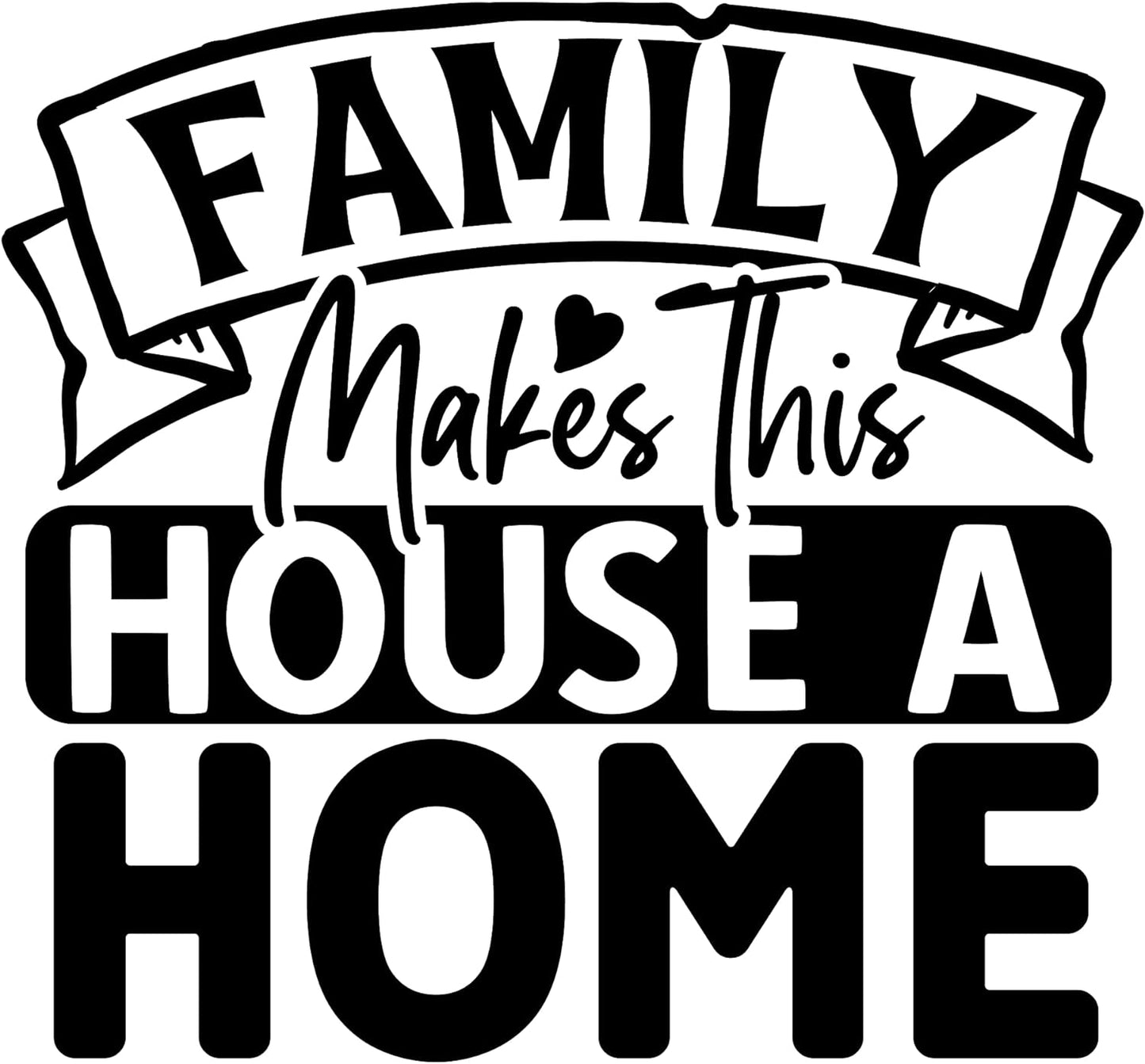 Inspirational Quote "Family Makes This House Home" Motivational Sticker Vinyl Decal Motivation Stickers- 5" Vinyl Sticker Waterproof